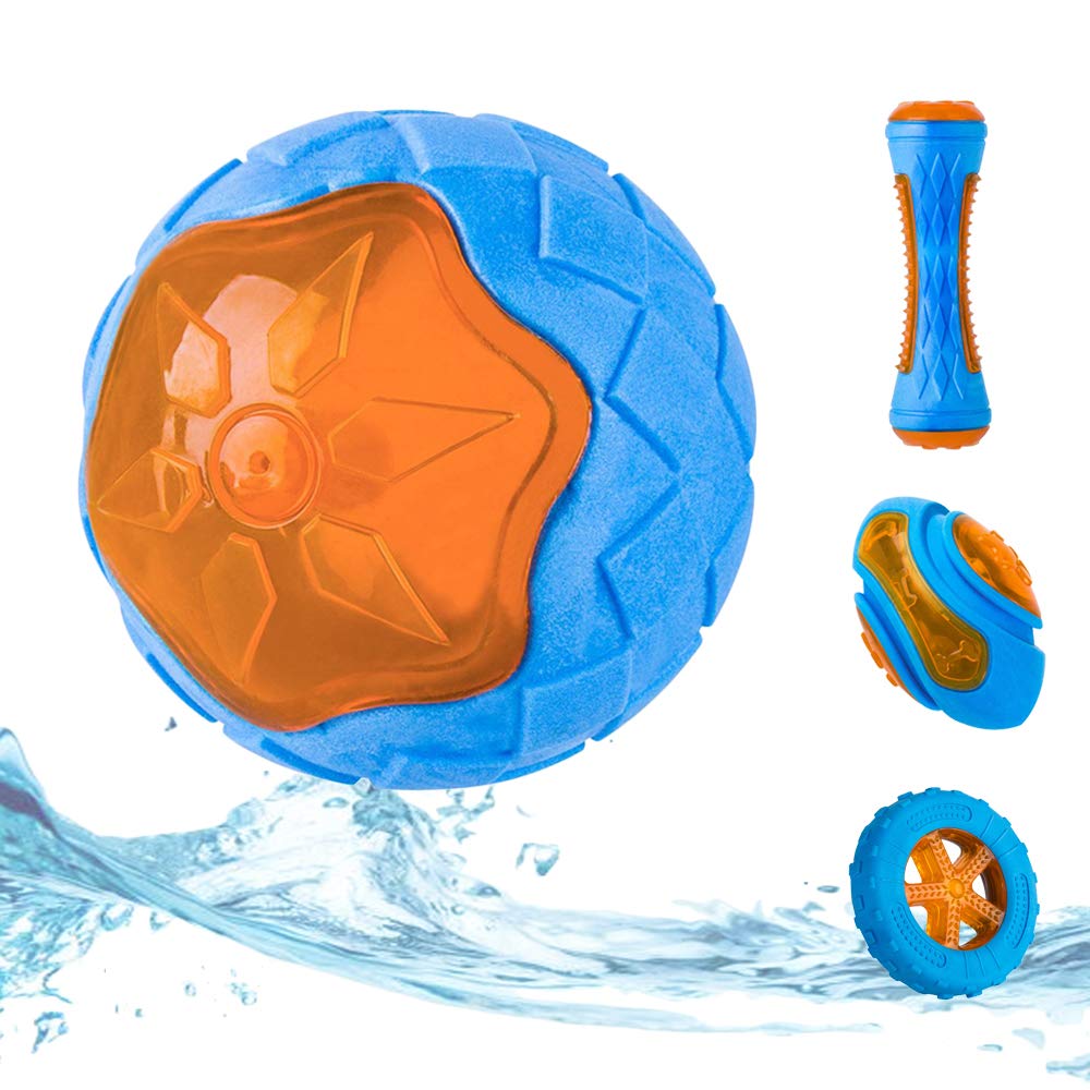 Coubontail Dog Squeaky Toys, Pool Toys, Floating Toys For Interactive Fetch & Play, Dog Beach Toy, Tpr