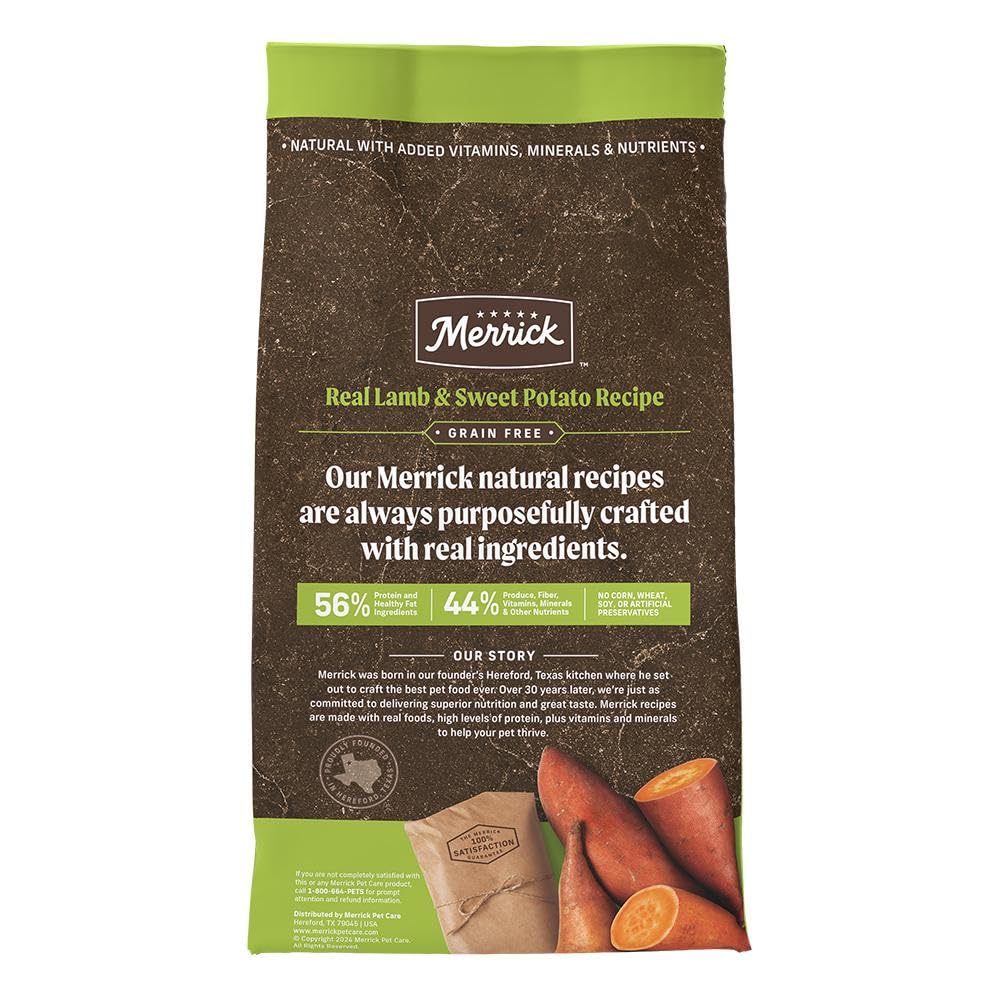 Merrick Grain Free Lamb + Sweet Potato Recipe Dry Dog Food, 4 lbs.