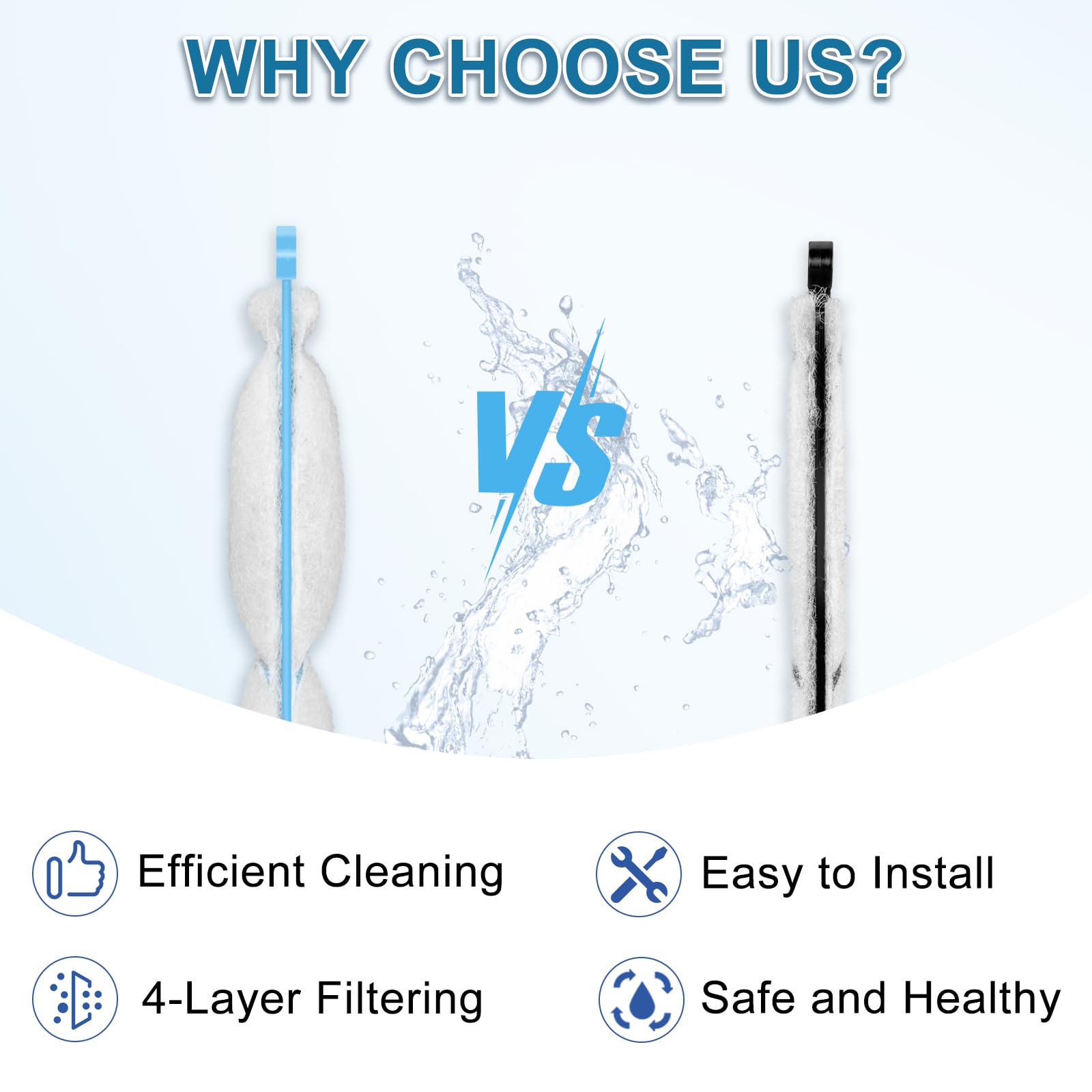 driamor 6 Pack Fish Tank Filter Cartridges for Top Fin Silenstream PF-S, Thickened Cotton with Zeolite for PF10 Power Filters
