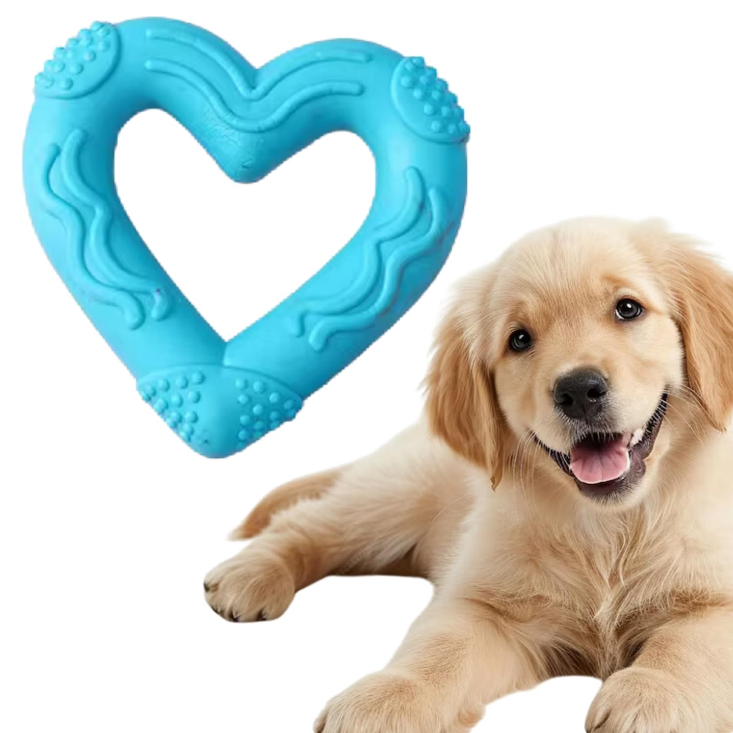 Western Era Heart Ring Heavy Dog Rubber Toy Interactive Chew Toy, BiteResistant, Safe For Aggressive Chewers, Promotes Dental 
