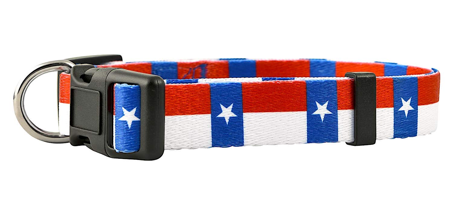 Native Pup Texas State Flag Dog Collar (Texas, Small)