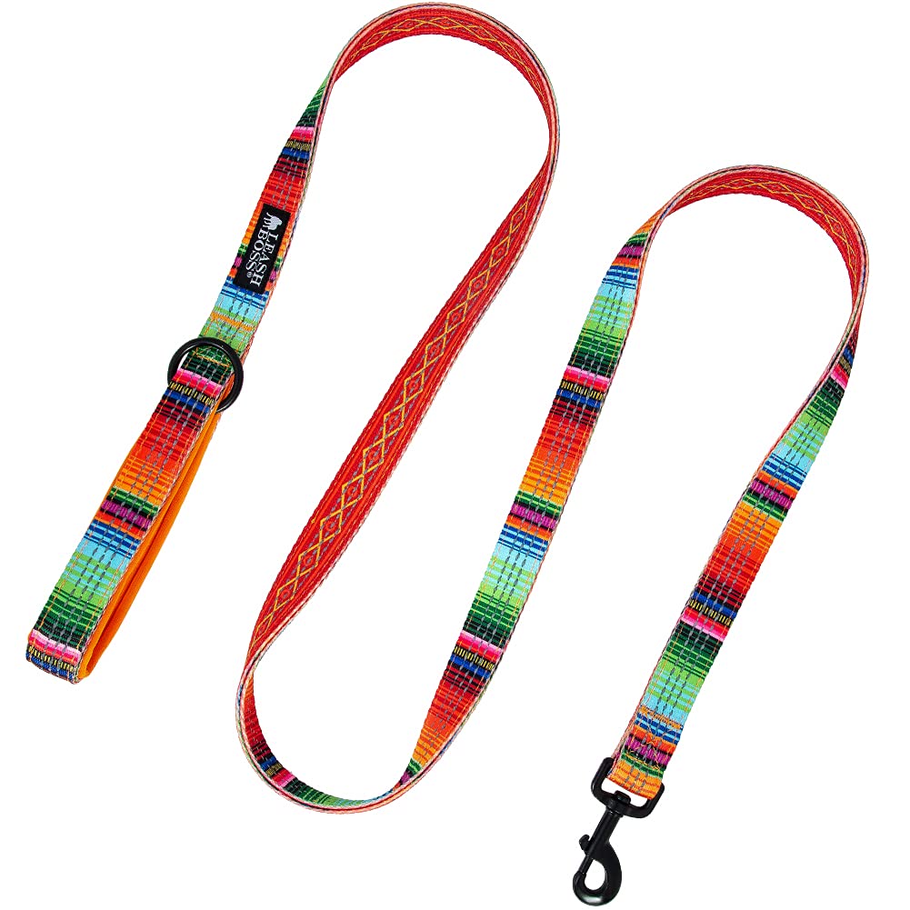 Leash Boss 6Ft Dog Leash | Ultra Comfort Double-Thick Soft Padded Handle | Reflective Leash For Large Dogs, Medium Dogs | Heavy Duty Leash For Large Breed Dogs | Nylon Leash For Small Dogs/Puppies