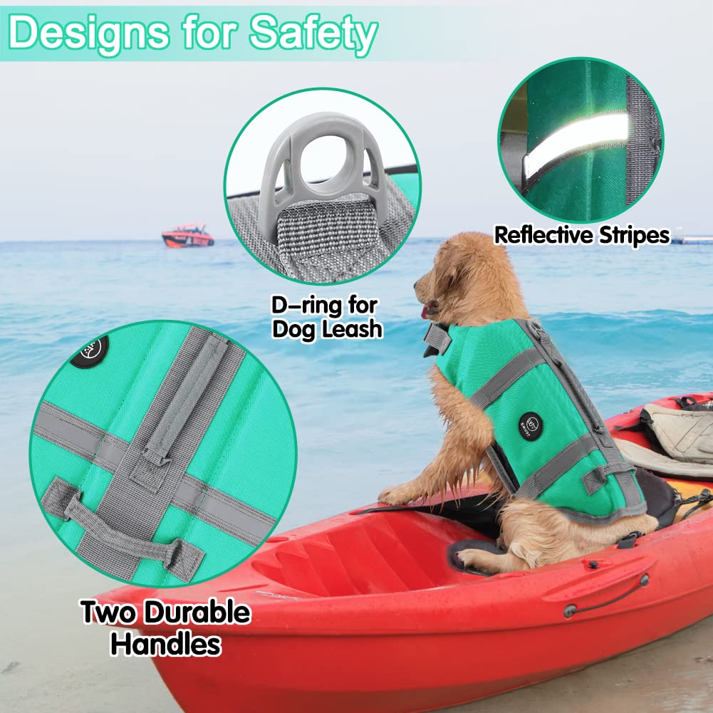 Emust Dog Life Jackets, Pet Life Vests For Swimming,Boating With High Buoyancy, Dog Life Preserver For Small/Medium/Large Dogs,