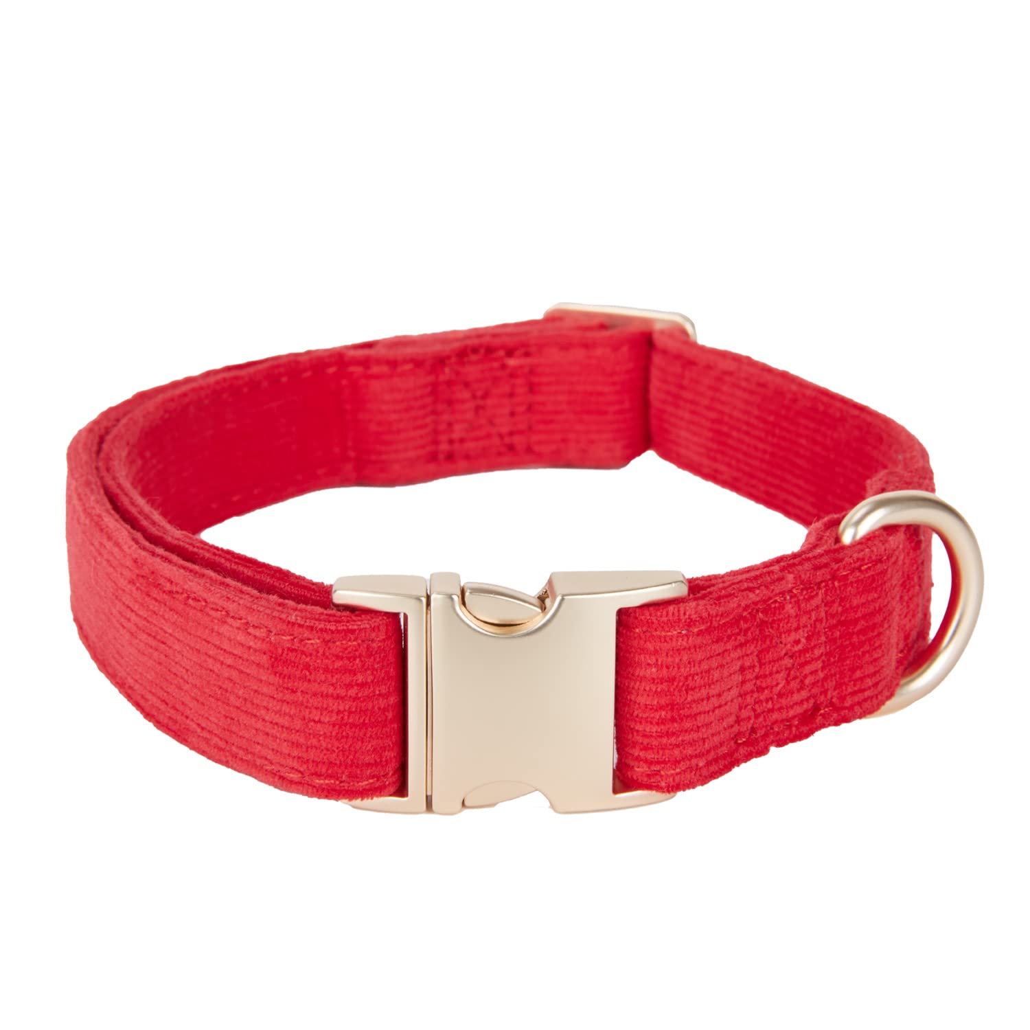 Ewinoom Soft Dog Collar With Metal Buckle Adjustable Durable Comfort Cotton Corduroy Collars For Large Medium Small Dogs Christm