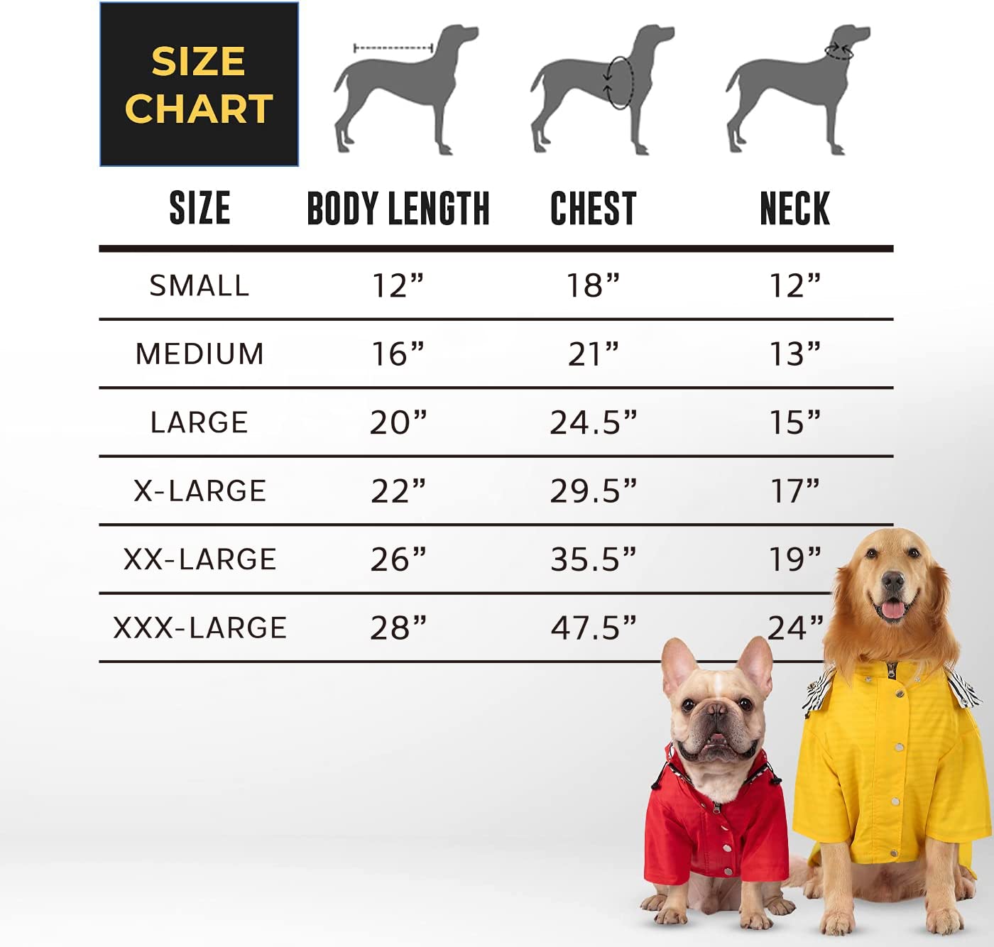 HDE Dog Raincoat Double Layer Zip Rain Jacket with Hood for Small to Large Dogs Yellow - S