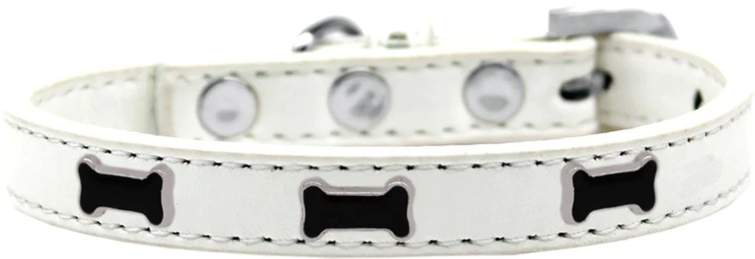 Mirage Pet Products Black Bone Widget Dog Collar Red, Size 14