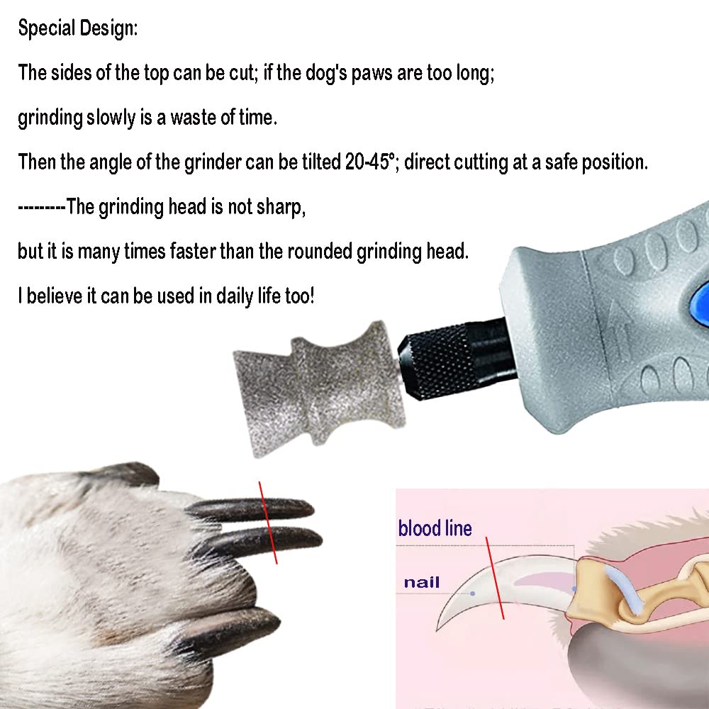 Kitguard Diamond Dremel Dog Nail Grinder Bits For Rotary Tool,1/8'' Dremel Dog Nail Grinder Replacement Wheel, Dog Nail Grinder