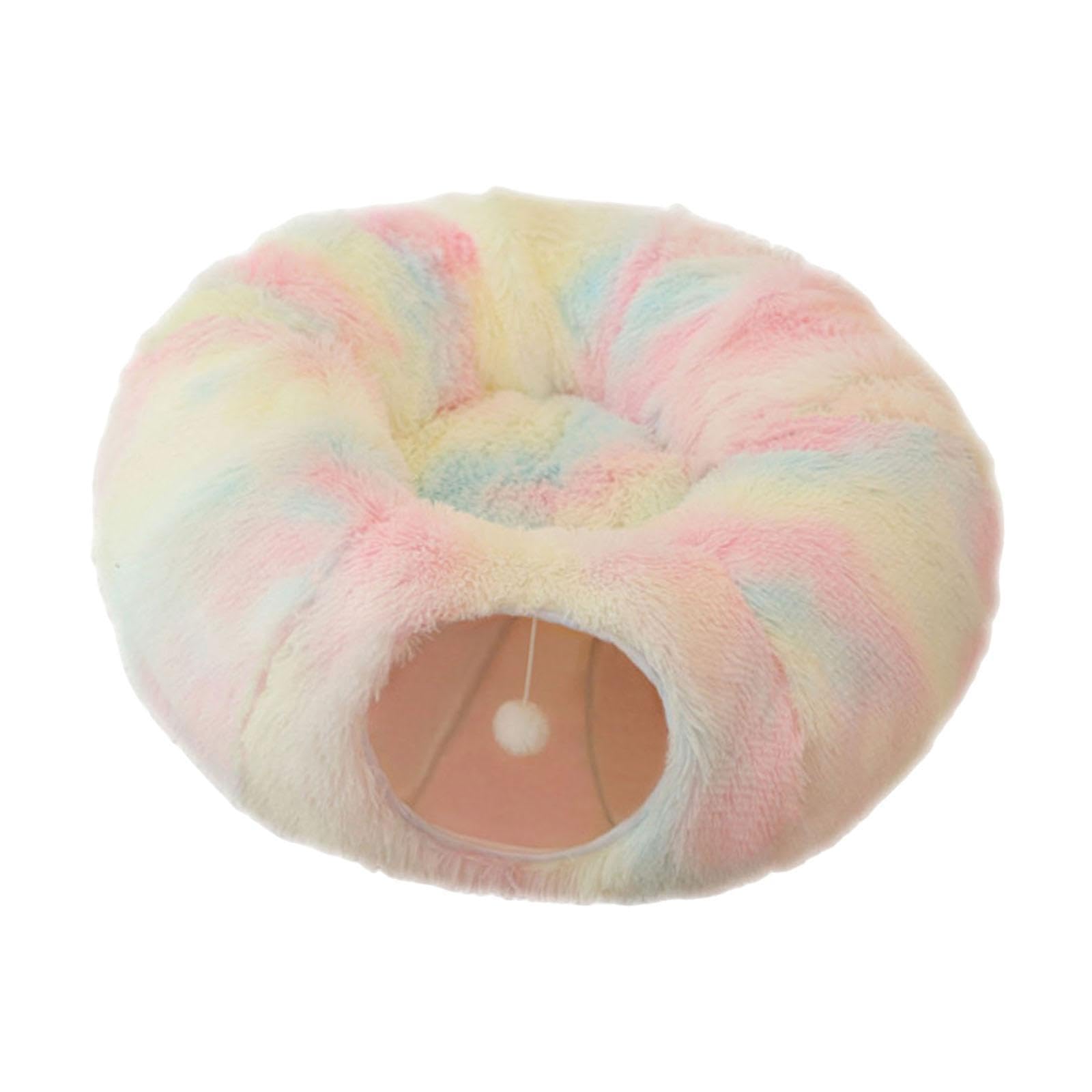 Ujeavette Cat Tunnel Cave Cartoon Nonslip Bottom Foldable For Ferret Indoor Cats Puppy Colorful