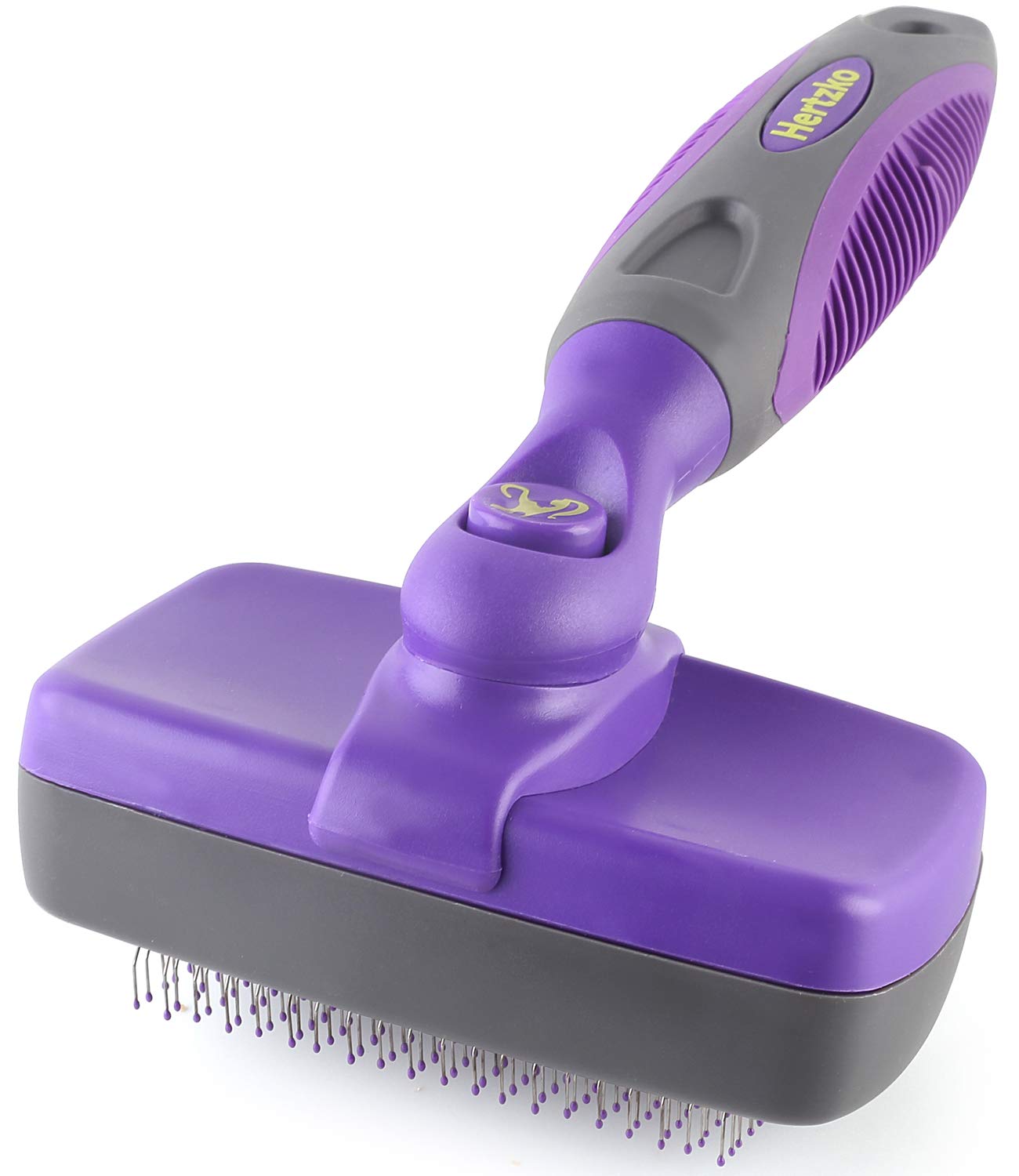 Hertzko Dog & Cat Brush, Dog Brush For Shedding, Cat & Dog Grooming, Self Cleaning Slicker Brush For Pets, Grooming Brushes For 