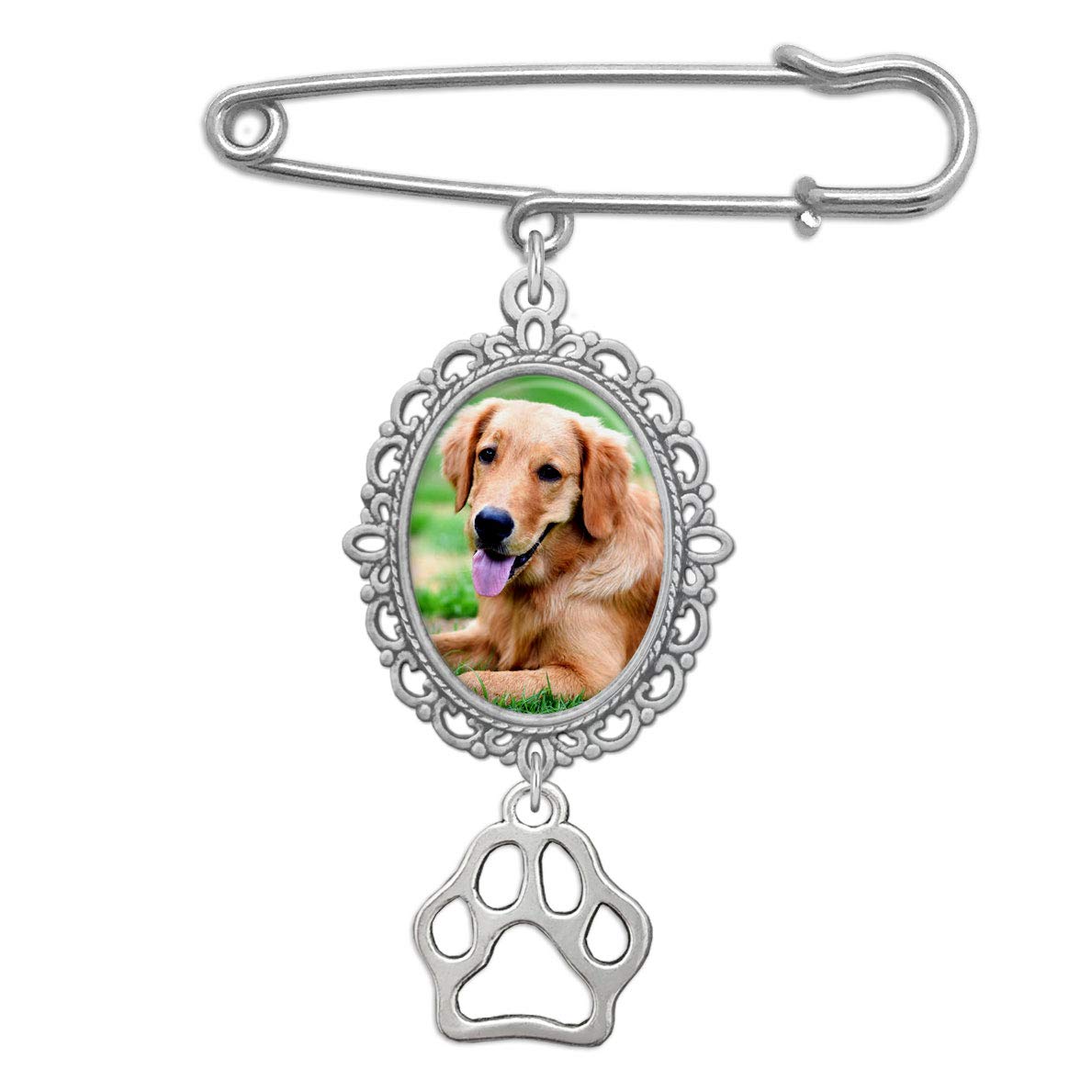 Wedding Bouquet Charm Dog Pet Memorial Paw Pet Bouquet Pin Brooch Photo Charm W Photo Resizing Software