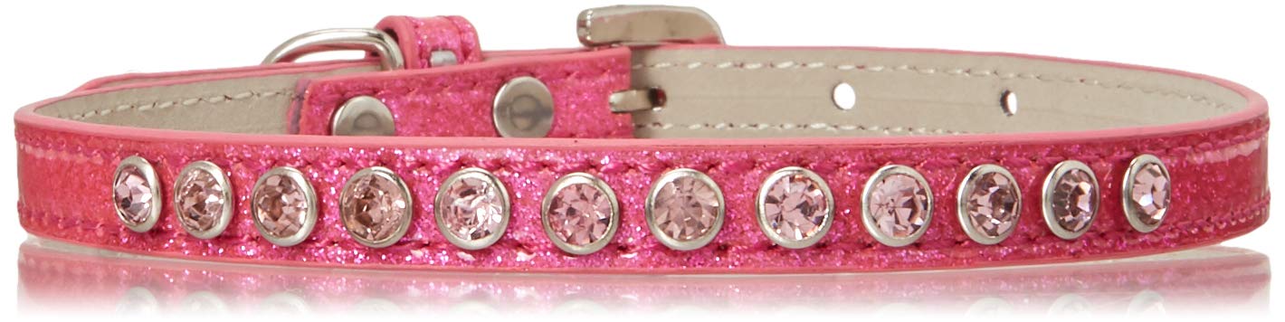 Dog, Puppy and Pet Ice Cream Collar, "Pearl & Light Pink Crystal Rimsets" Pink 16
