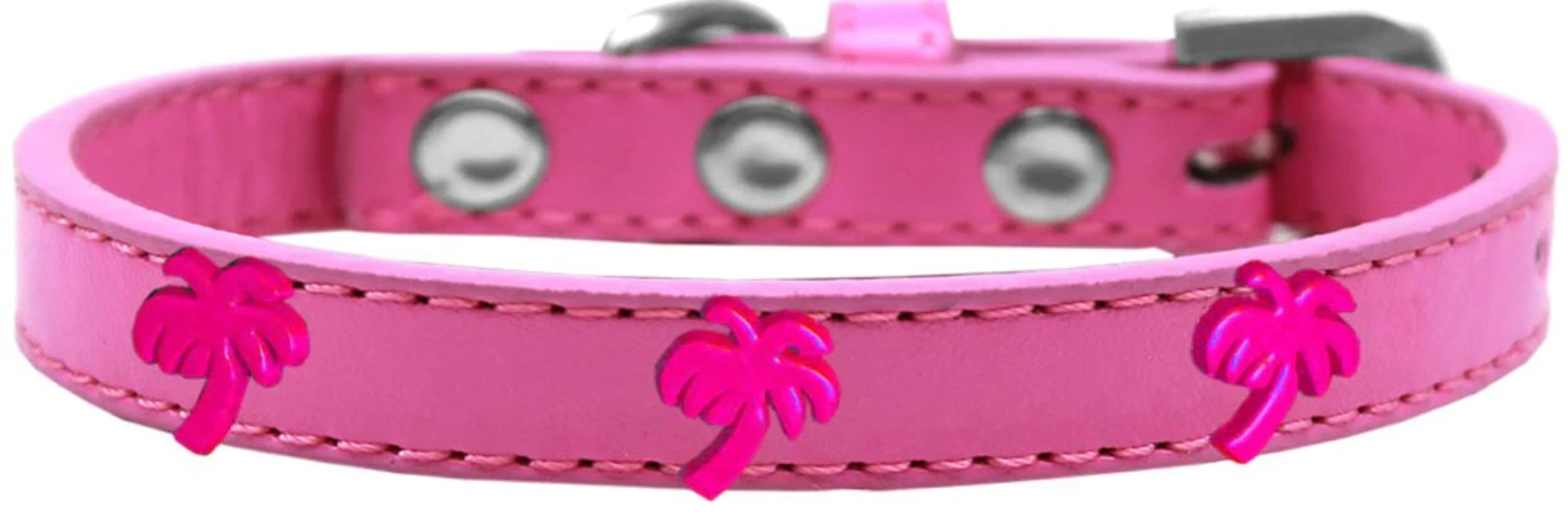 Dog, Puppy & Pet Widget Fashion Collar, Pink Palm Tree Aqua 16