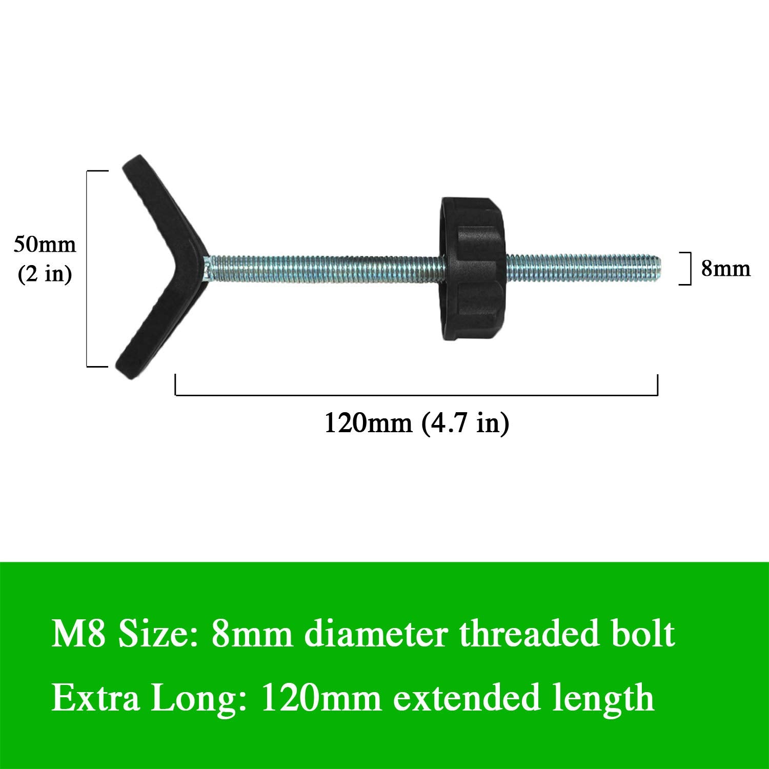 Baby Gate Guru Extra Long M8 (8Mm) Stair Banister Adapter Y-Spindle Rods 2 Pack For Pressure Mounted Baby And Pet Safety Gates (8Mm, Black)