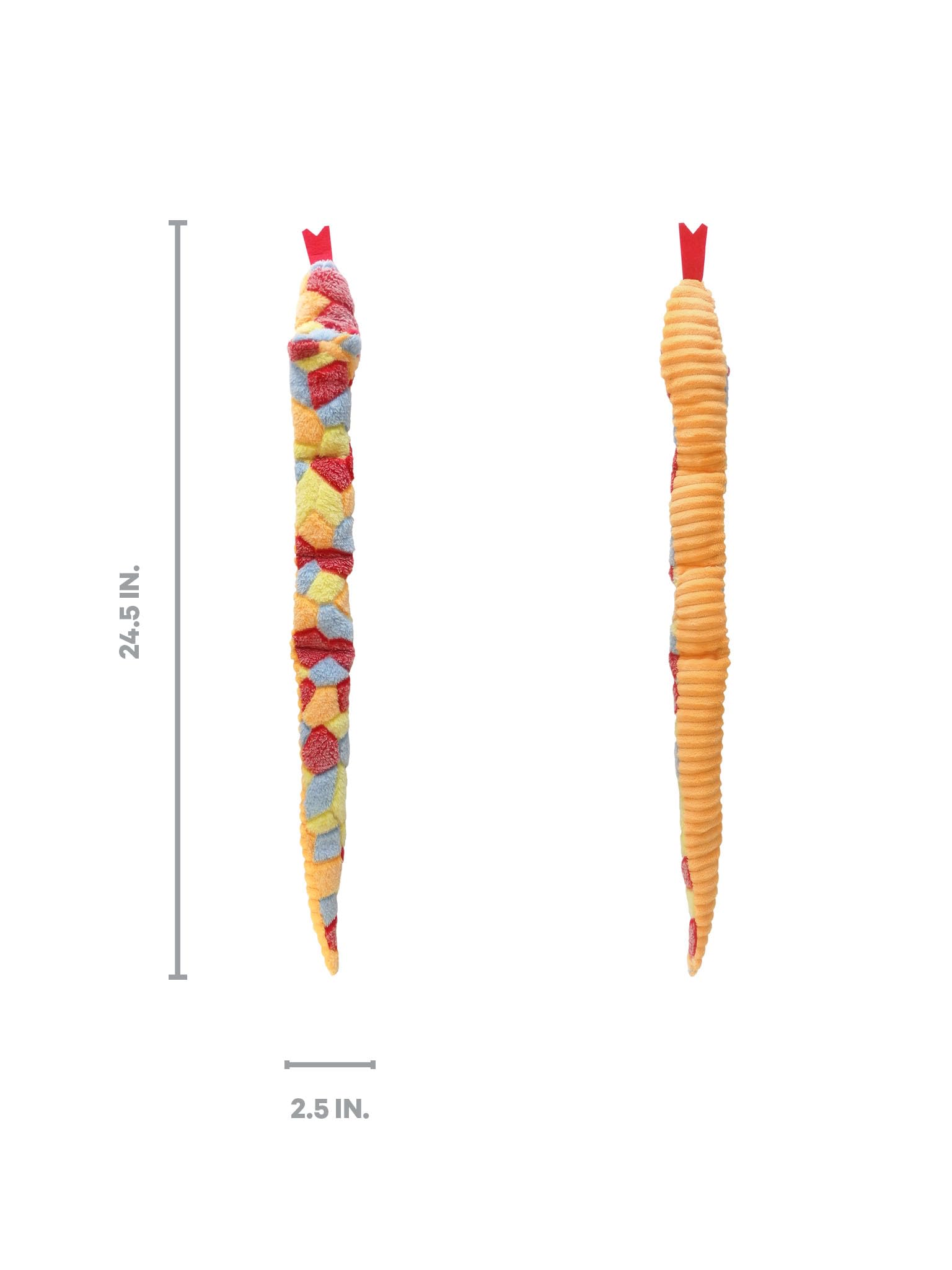 ASPCA Squeaky Plush Snake Dog Toy - 24" Long, Multi-Color, Model AS21085