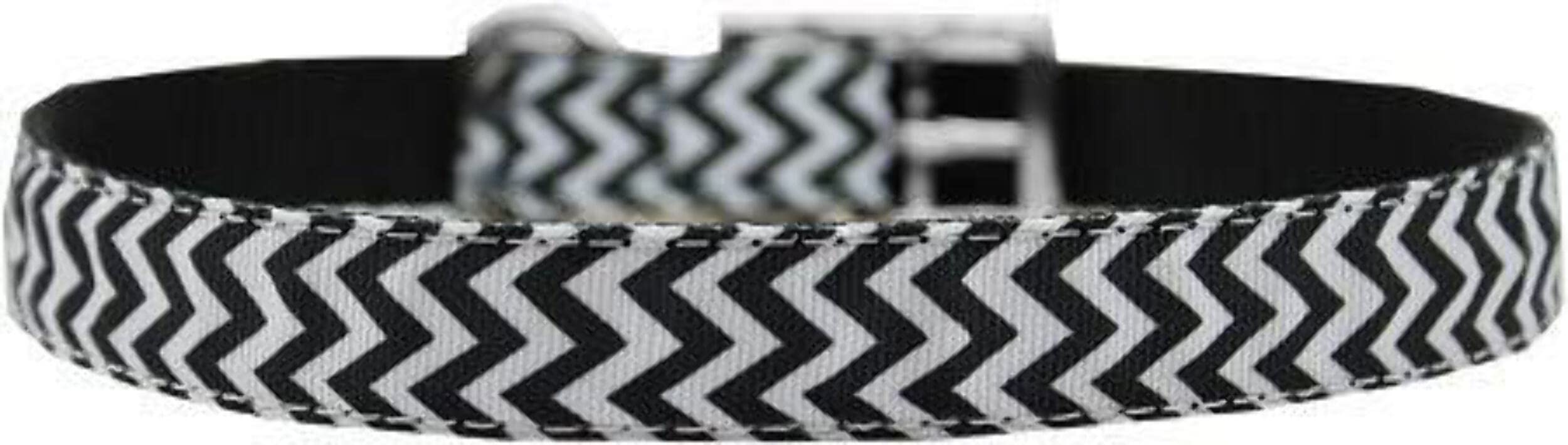 Mirage Pet Products Chevrons Nylon Dog Collar with Classic Buckle, Size 24, Red