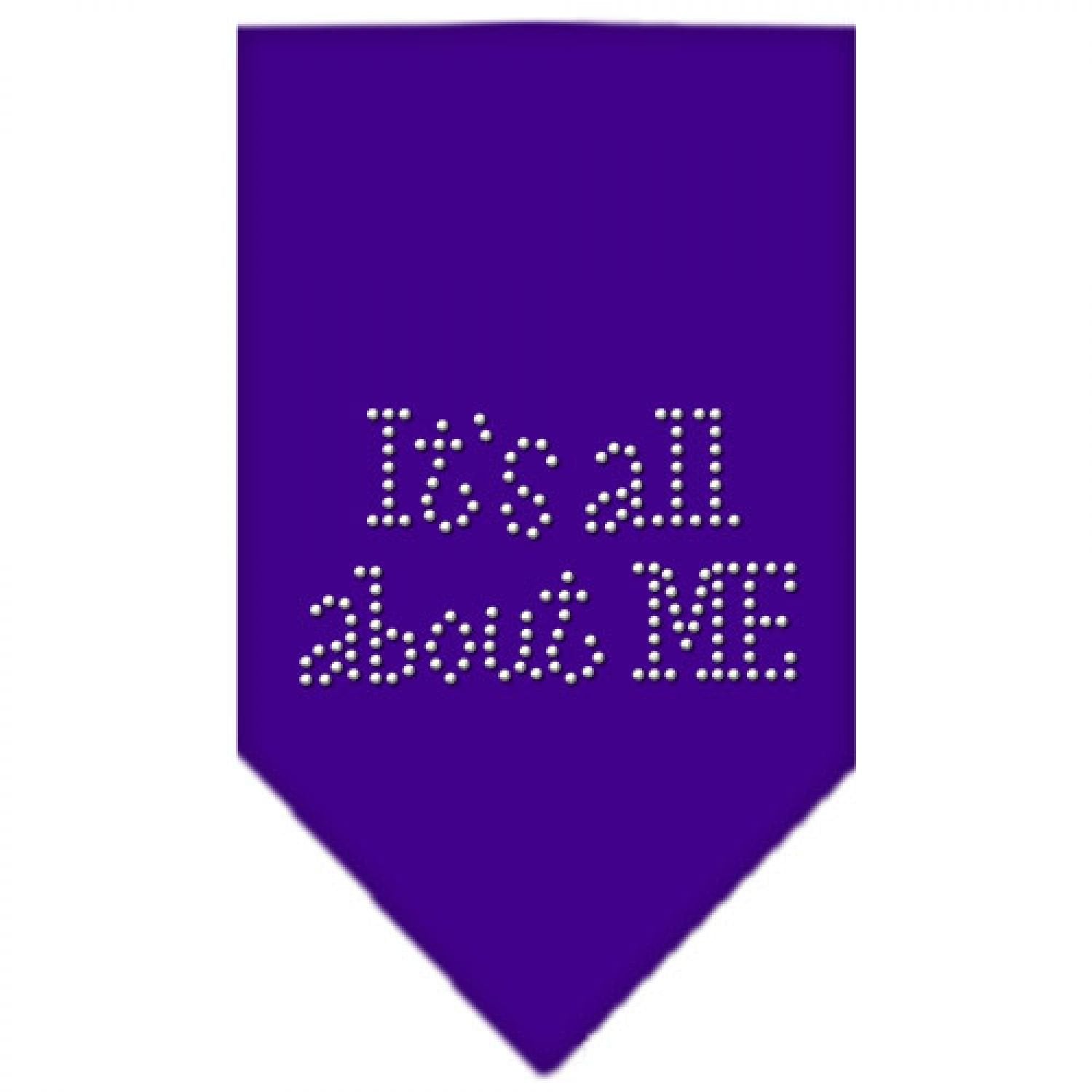 Mirage Pet Products Its All About Me Rhinestone Bandana, Large, Purple