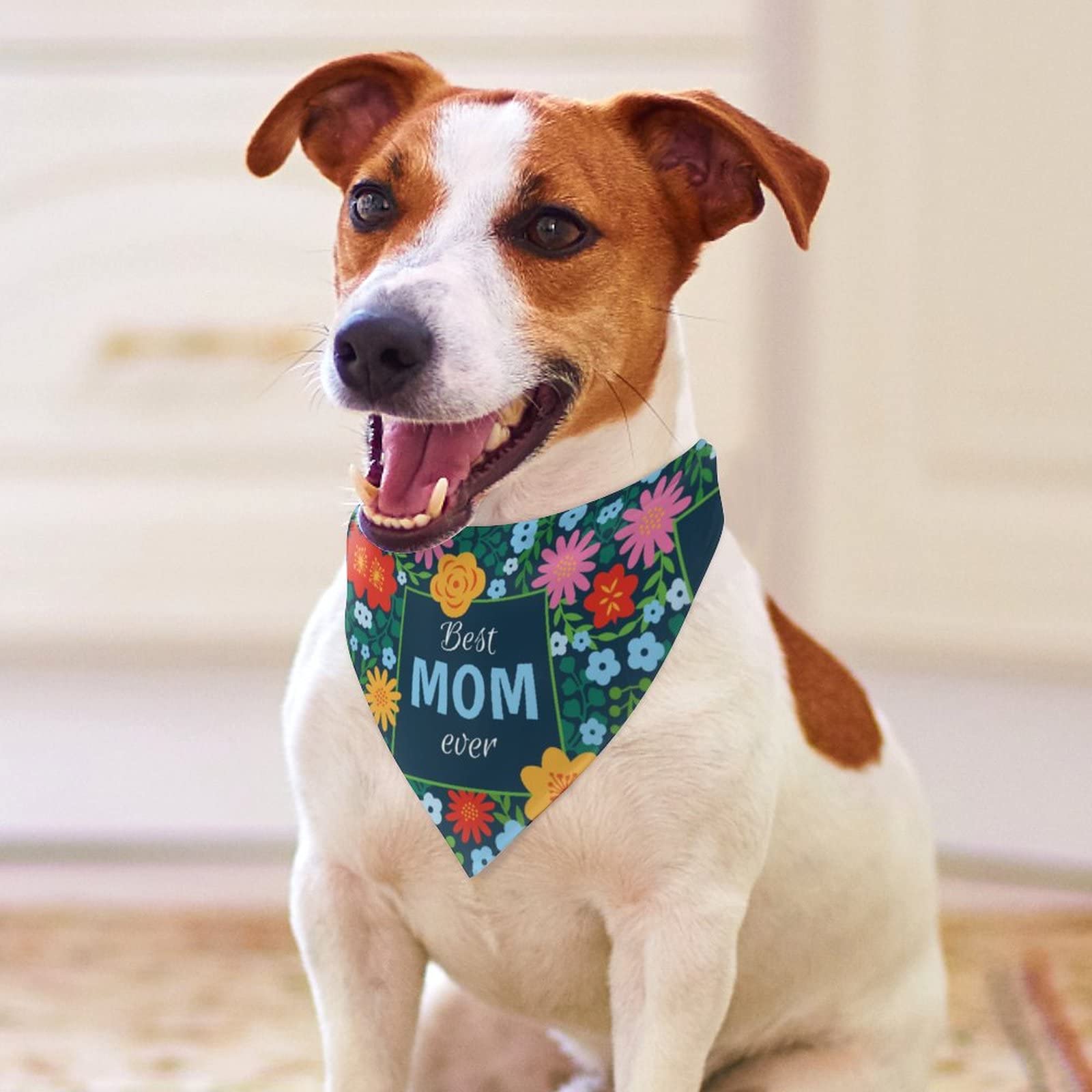Happy Mother'S Day 2023 Dog Bandanas Pets Kerchief Reversible Triangle Bibs Scarf Outfits Accessories For Small To Large Dogs Ca