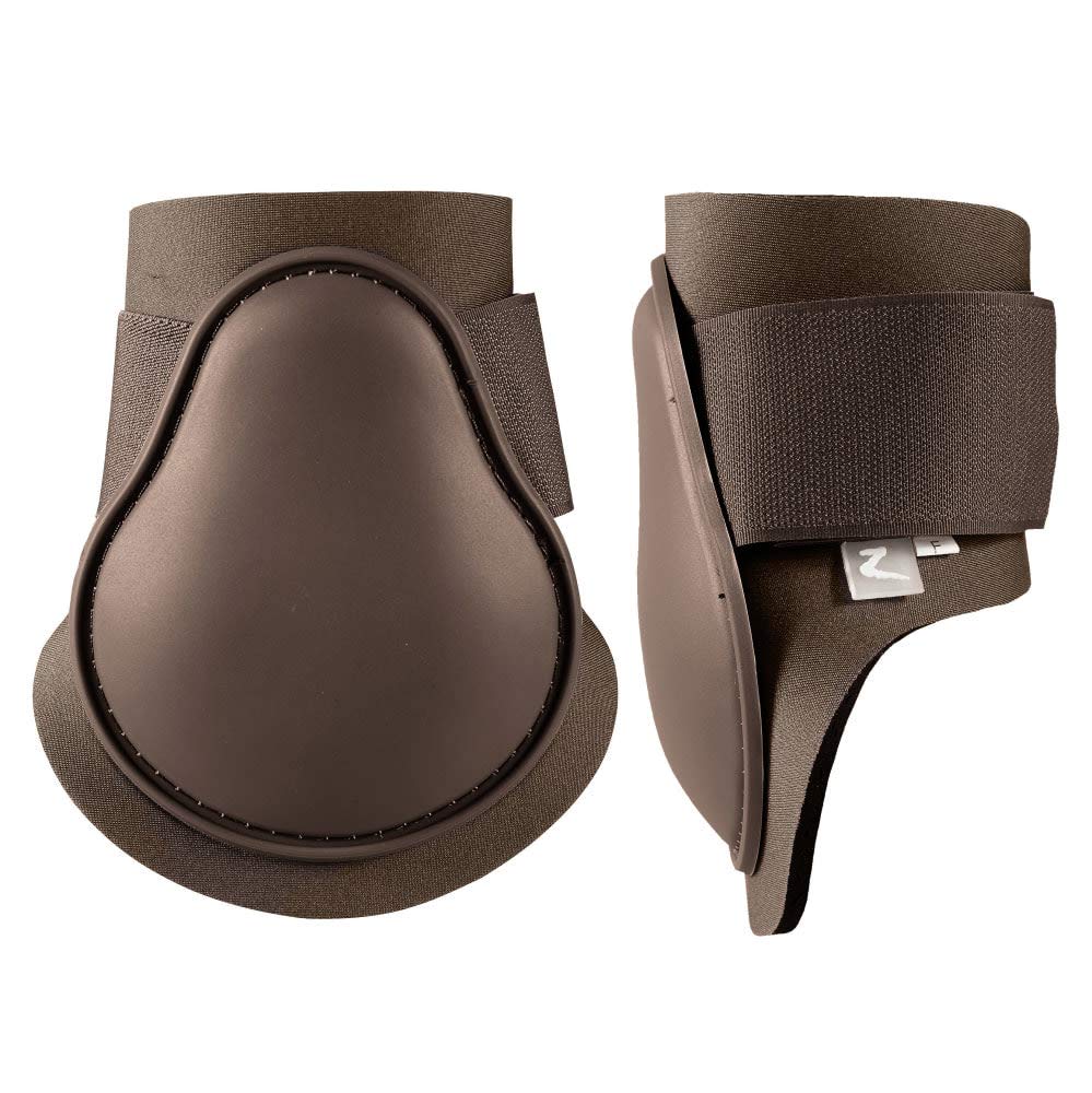 HORZE Chicago Fetlock Rear Boots | Lightweight, Adjustable, Jumping Horse Boots (Pair) - Chocolate Brown - Cob