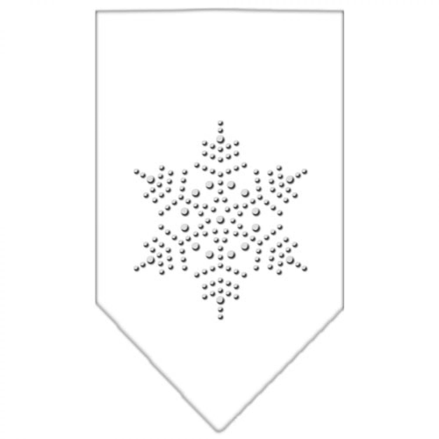 Mirage Pet Products Snowflake Rhinestone Bandana, Large, White