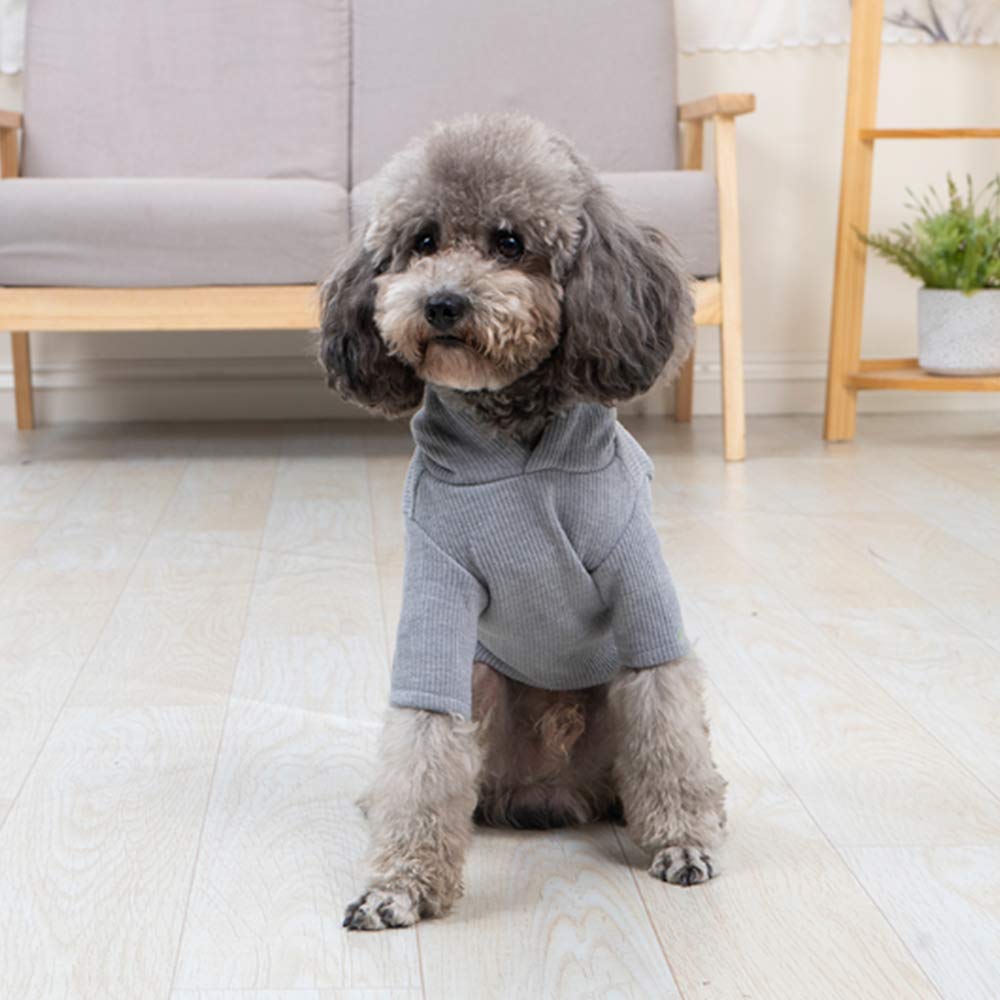 Aniac Pet Hoodie Cat Rabbit Outfit With Bunny Ears Cute Sweatshirt Spring And Autumn Puppy Knitted Sweater Kitty Soft Knitwear (Small, Grey)