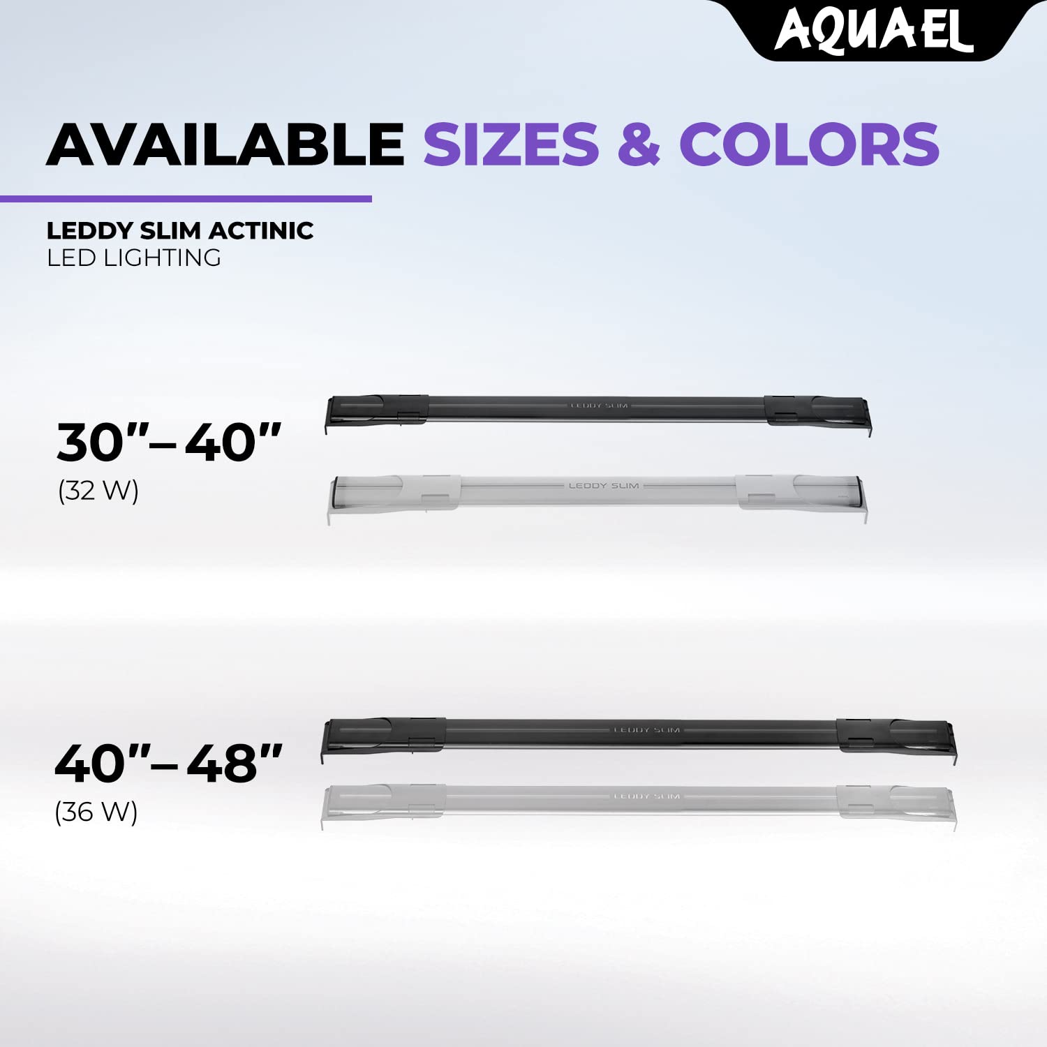 Aquael Leddy Slim Actinic Premium Aquarium Light (Black, 36W 40'-48')