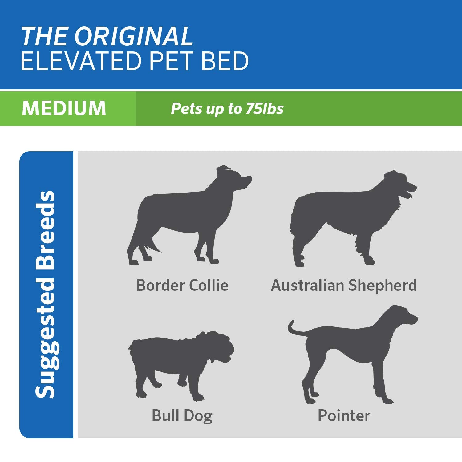 Original Pet Bed Replacement Cover - Grey - Medium (35' X 25.5')