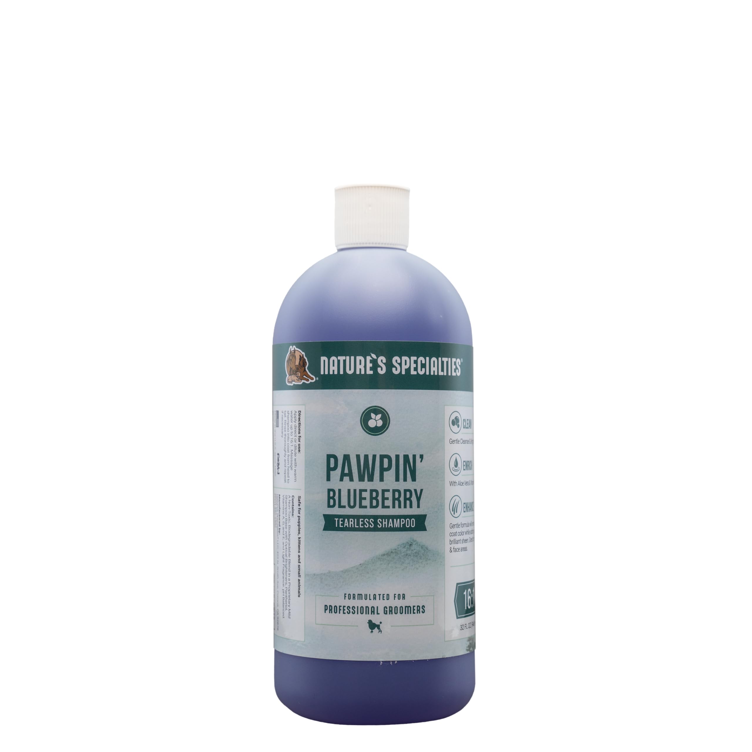 Nature's Specialties Pawpin' Blueberry Ultra Concentrated Dog Face and Body Wash for Pets, Makes up to 4 Gallons, Natural Choice