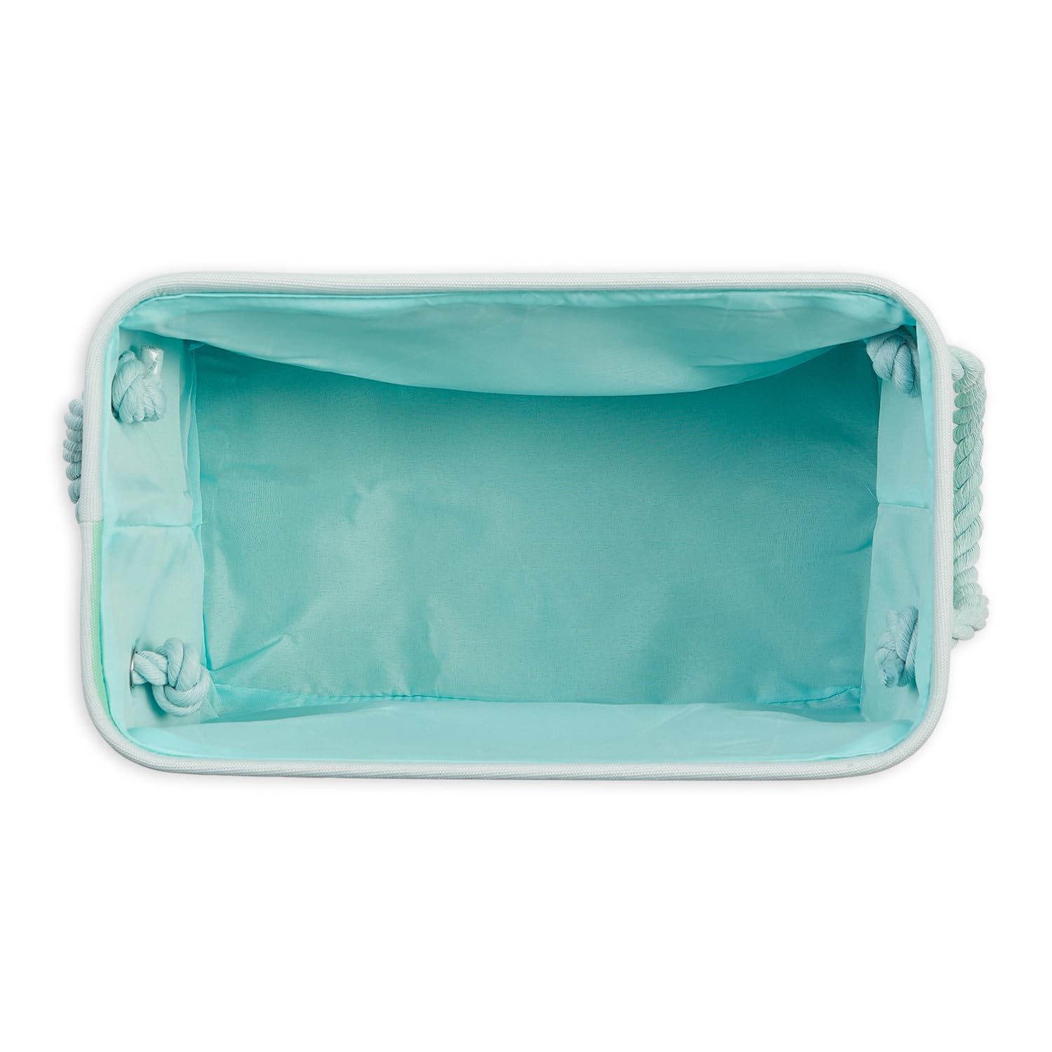 Bone Dry Pet Storage Collection Striped Paw Patch Bin, Aqua, Small Rectangle