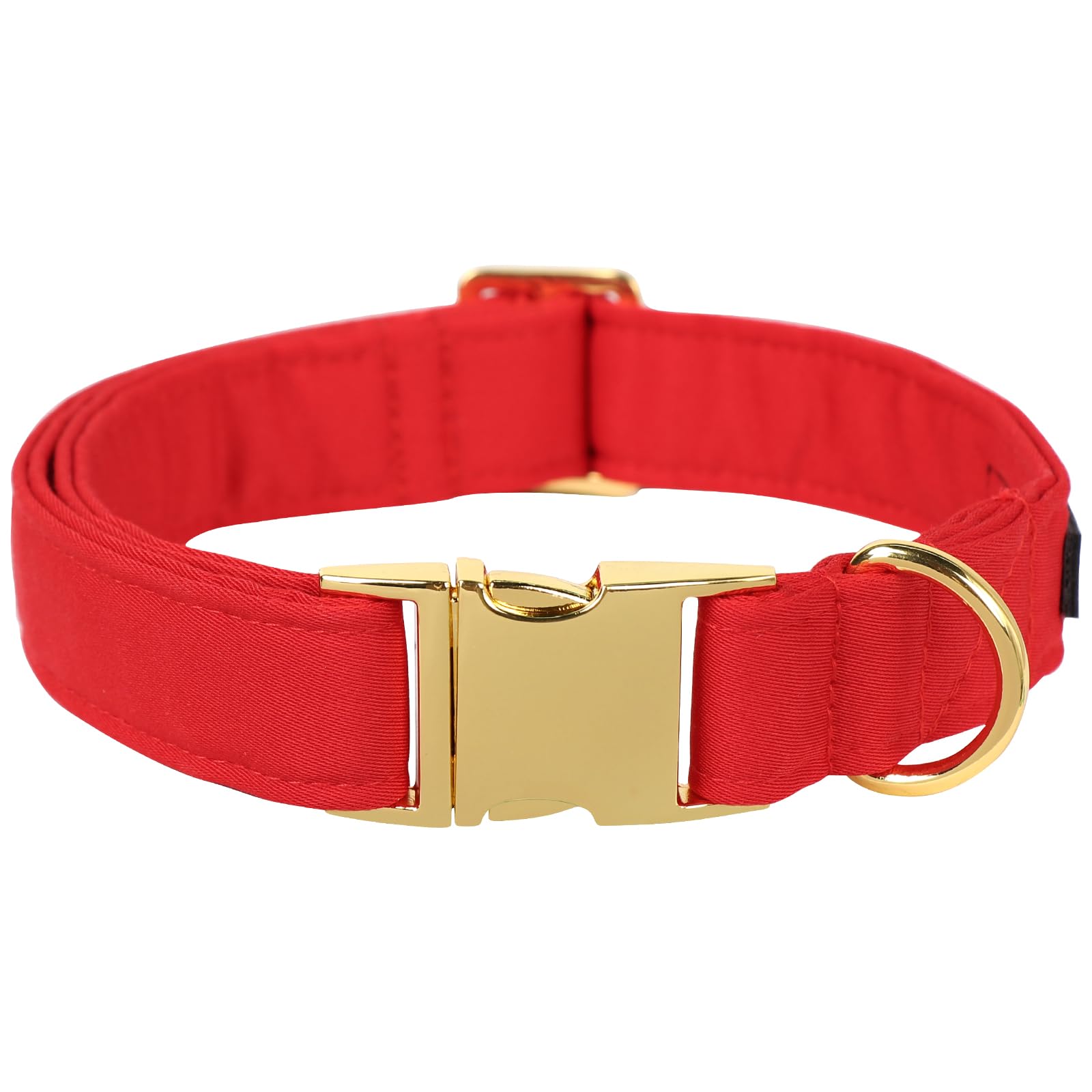 Maca Bates Christmas Collars For Dogs Cotton Soft Red Dog Collar With Metal Buckle Winter Dog Collar Adjustable For Small Medium