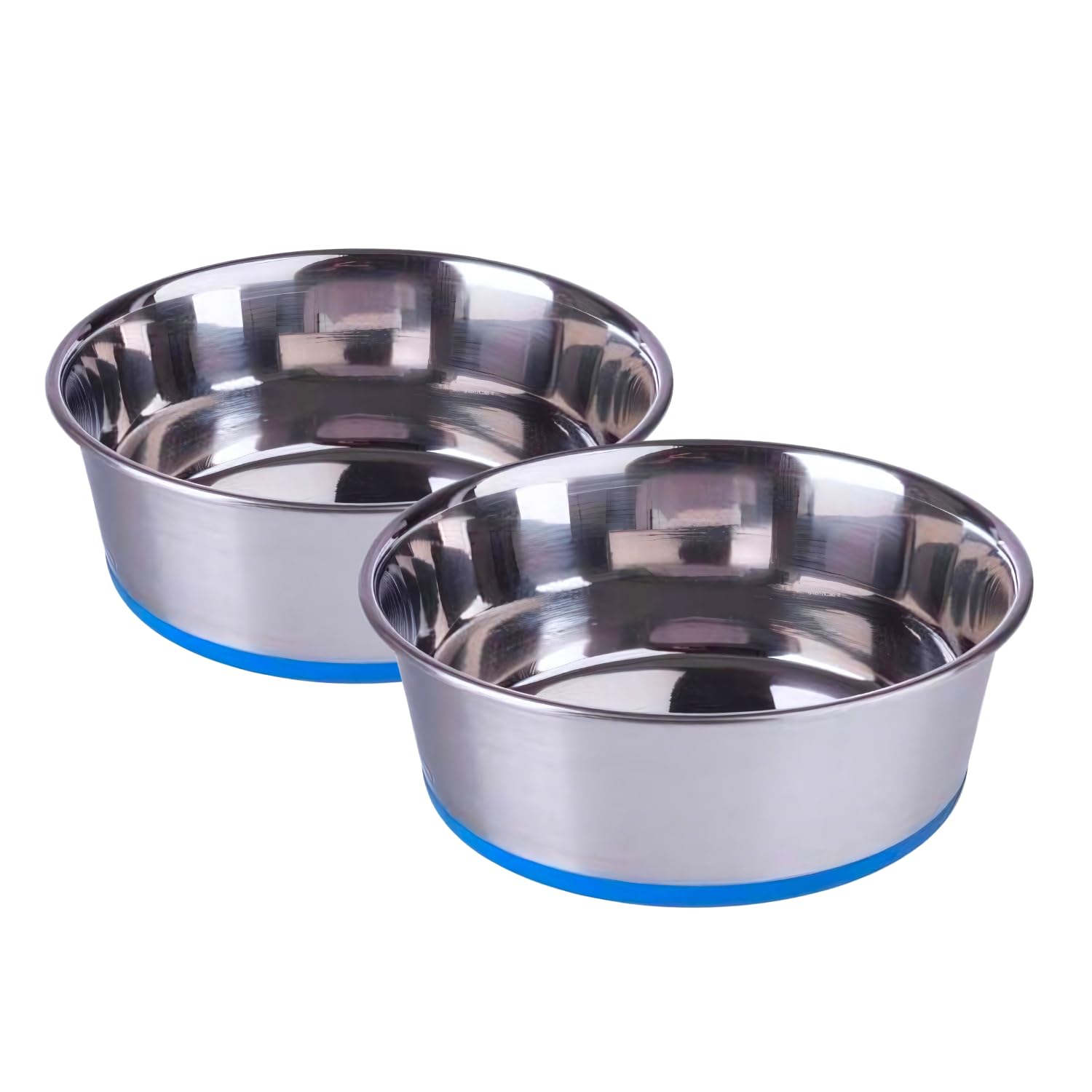 Pets Empire Heavy Stainless Steel Pet Bowl With 100% Silicone Bonded Rubber Base | Export Quality Food & Water Feeding Bowl For 