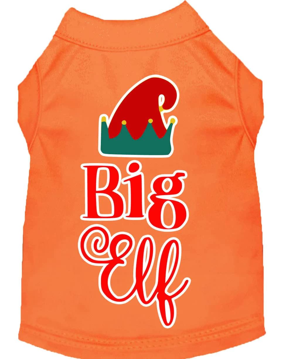 Christmas Pet Dog & Cat Shirt Screen Printed, "Big Elf" Blue 2XL (20-25 lbs.)