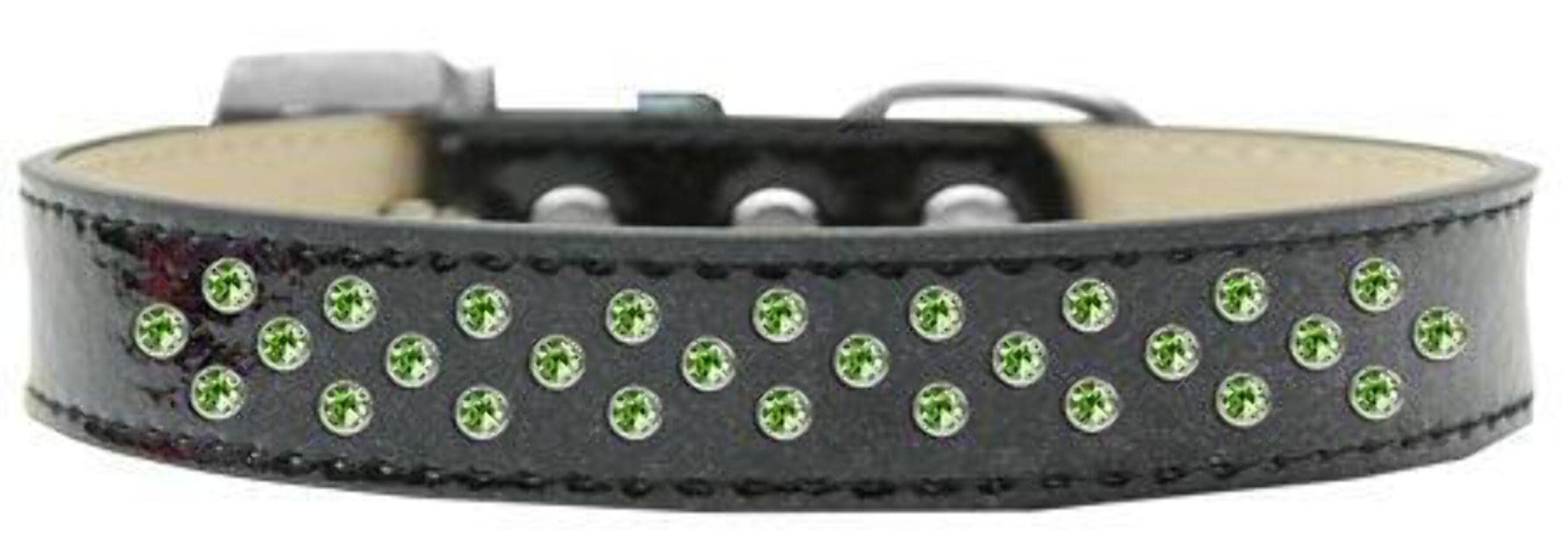 Mirage Pet Products Sprinkles Ice Cream Dog Collar with Lime Green Crystals, Size 14, Orange