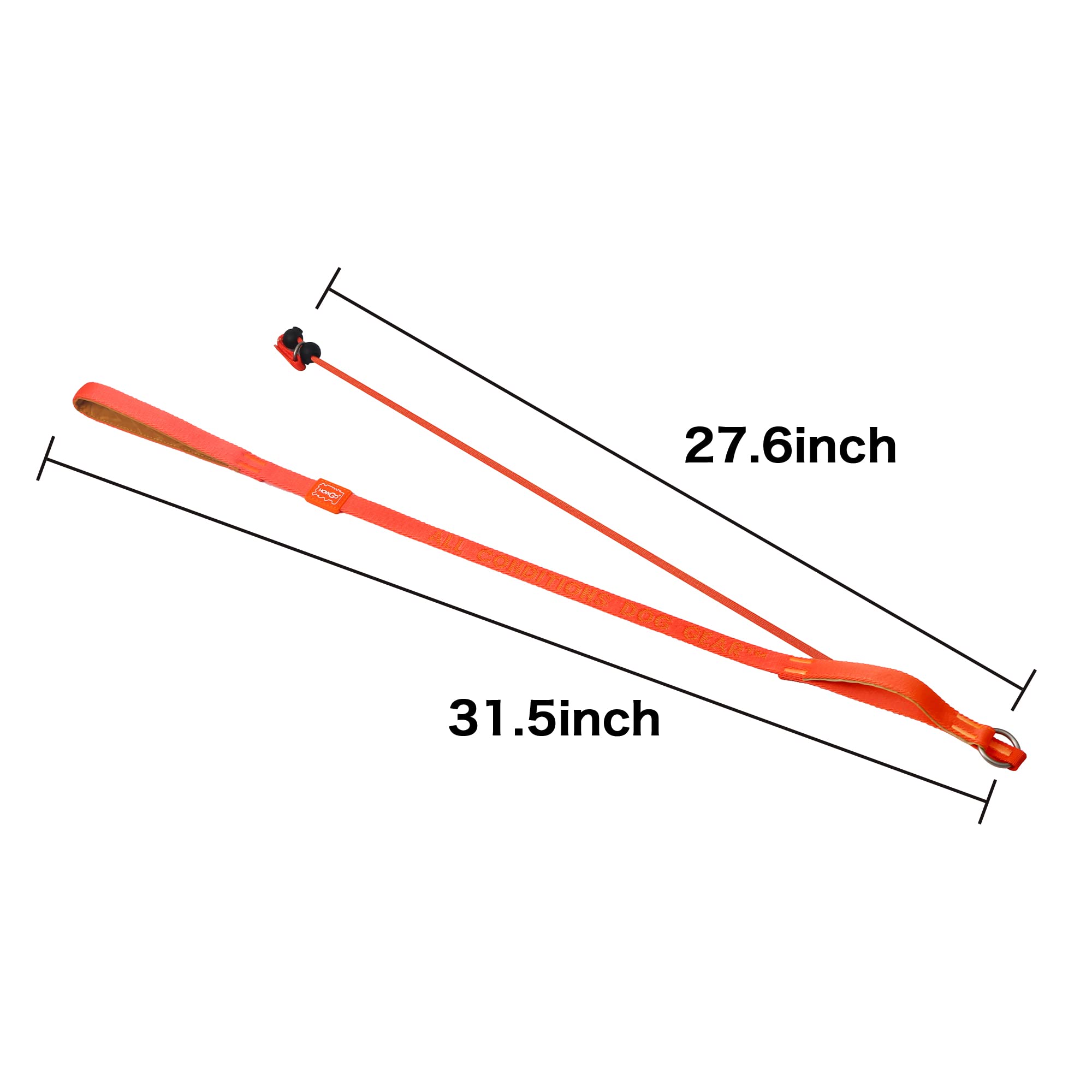 HOWGO Dog Slip Lead Leash, No-Pull Cinch Design, 5FT Heavy Duty, Durable, Padded Handle, Orange