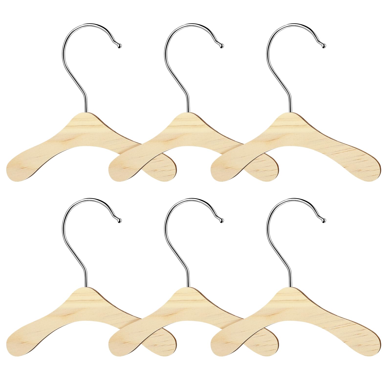 Balacoo 10 Pcs Wooden Dog Clothes Hangers, Small Pet Apparel Hangers For Doll Dog Cat Clothes, Dog Supply Organizer Hangers
