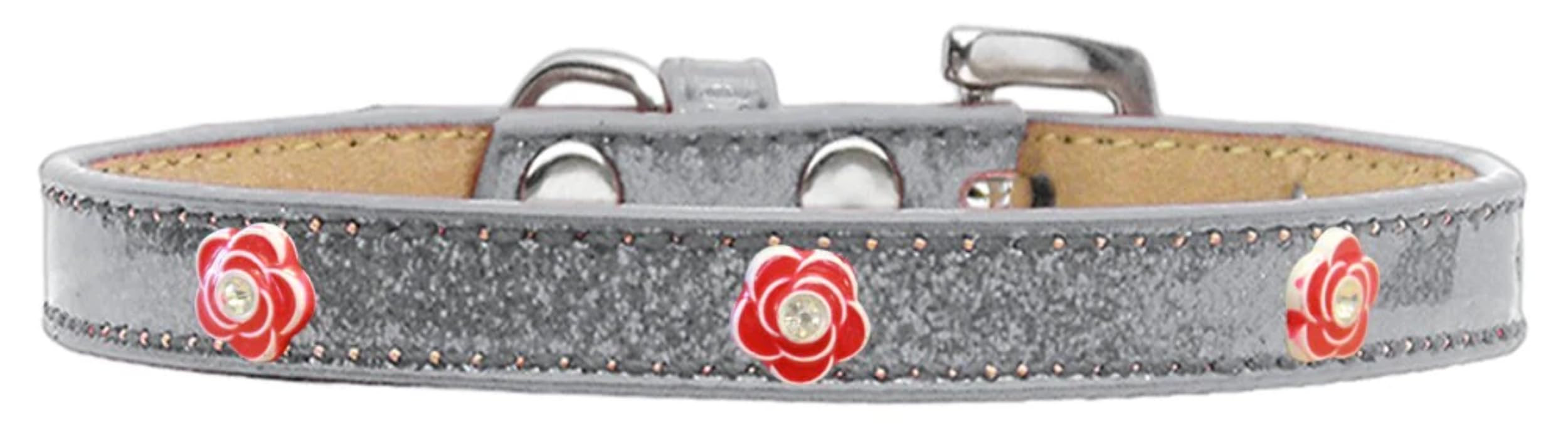 Dog, Puppy & Pet Widget Ice Cream Collar, Red Roses Gold 20