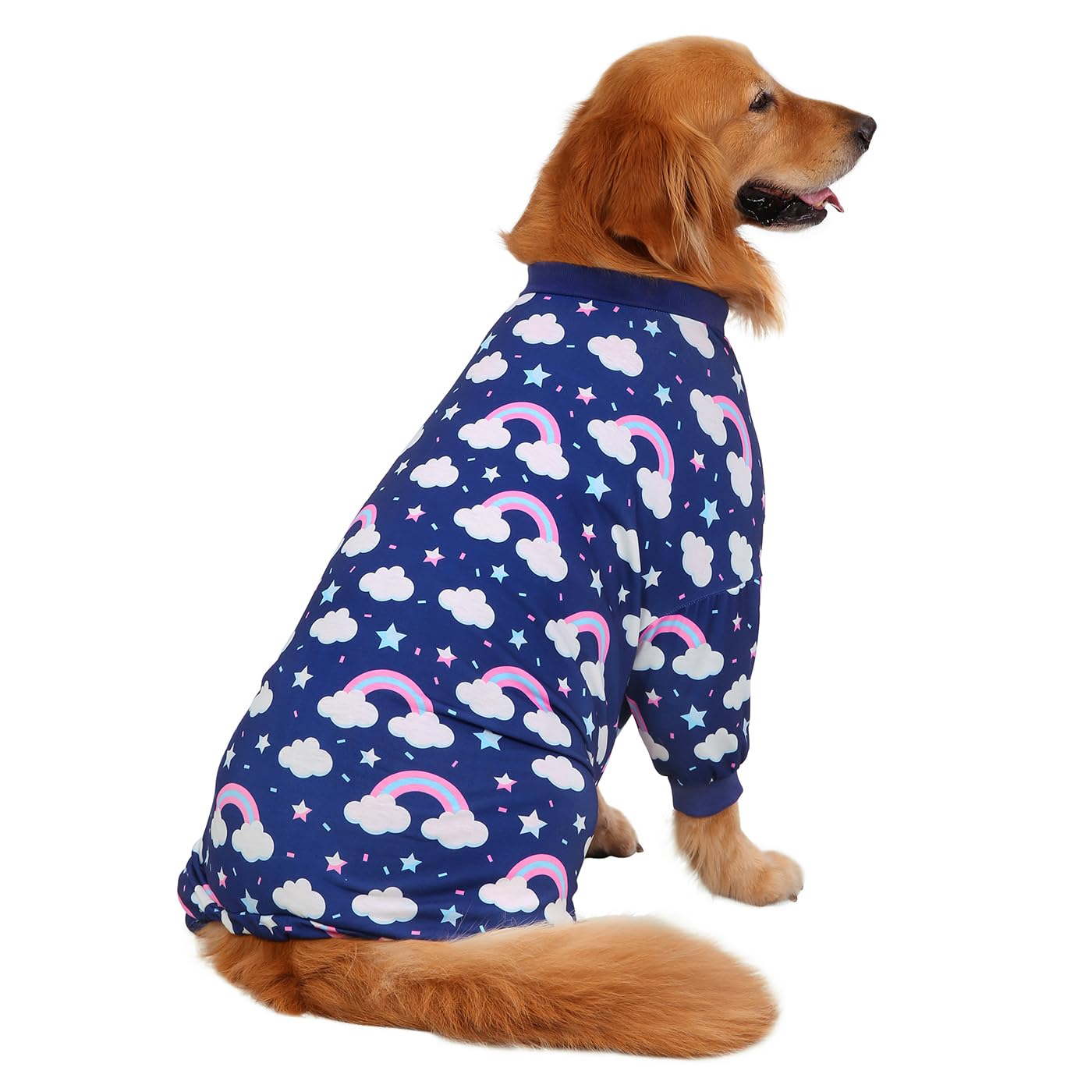 Hde Dog Pajamas One Piece Jumpsuit Lightweight Dog Pjs Shirt For M-3Xl Dogs Rainbows - 3Xl