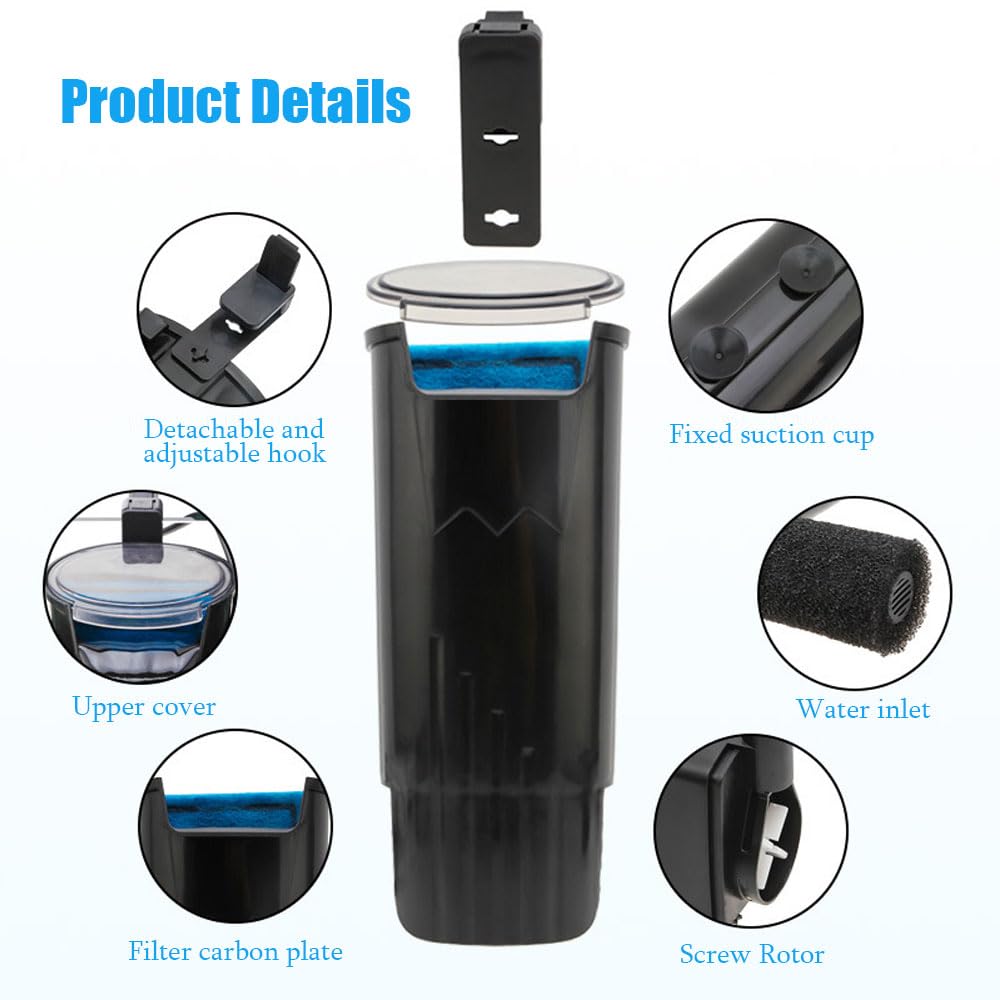 Kingyeenuo Aquarium Internal Filter, Aquarium Filter Fish Tank Filter For Turtle Tanks, Low Level Waterfall Turtle Filter, For 5