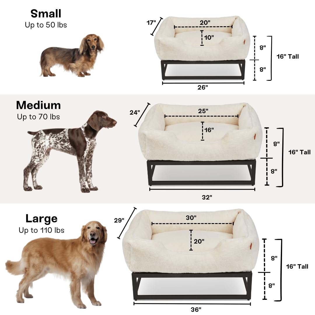 Fuzi Elevated Dog Bed Large With Extra Cover, Luxury Raised Dog Beds, Removable And Machine Washable Bed Cover, Indoor/Outdoor O