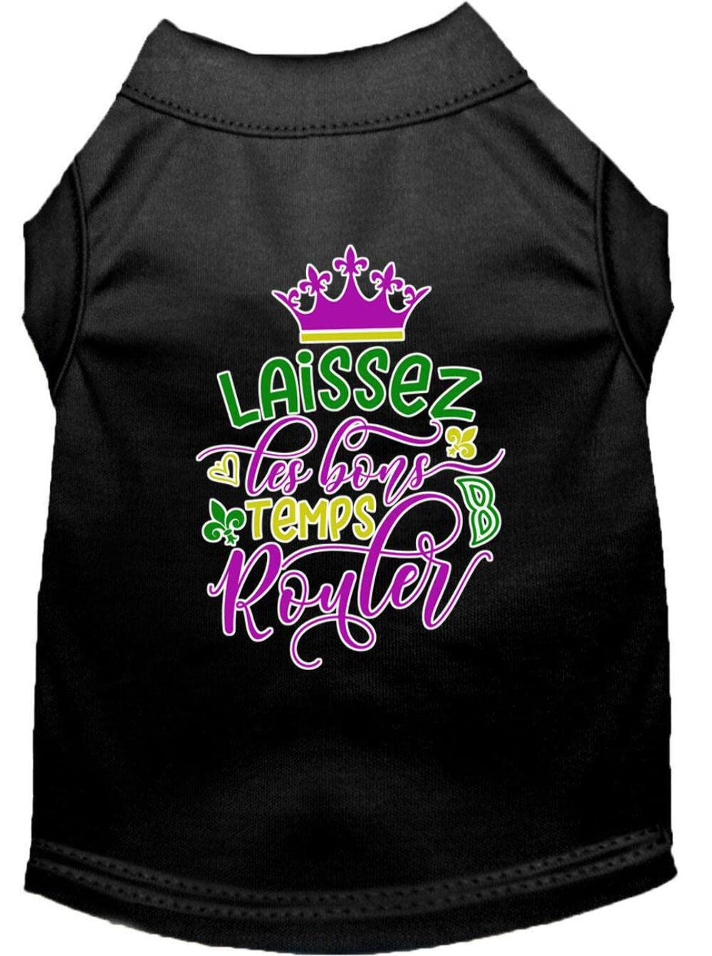 Mirage Pet Product Laissez Les Bons Temps Rouler Screen Print Mardi Gras Dog Shirt Bright Pink Lg