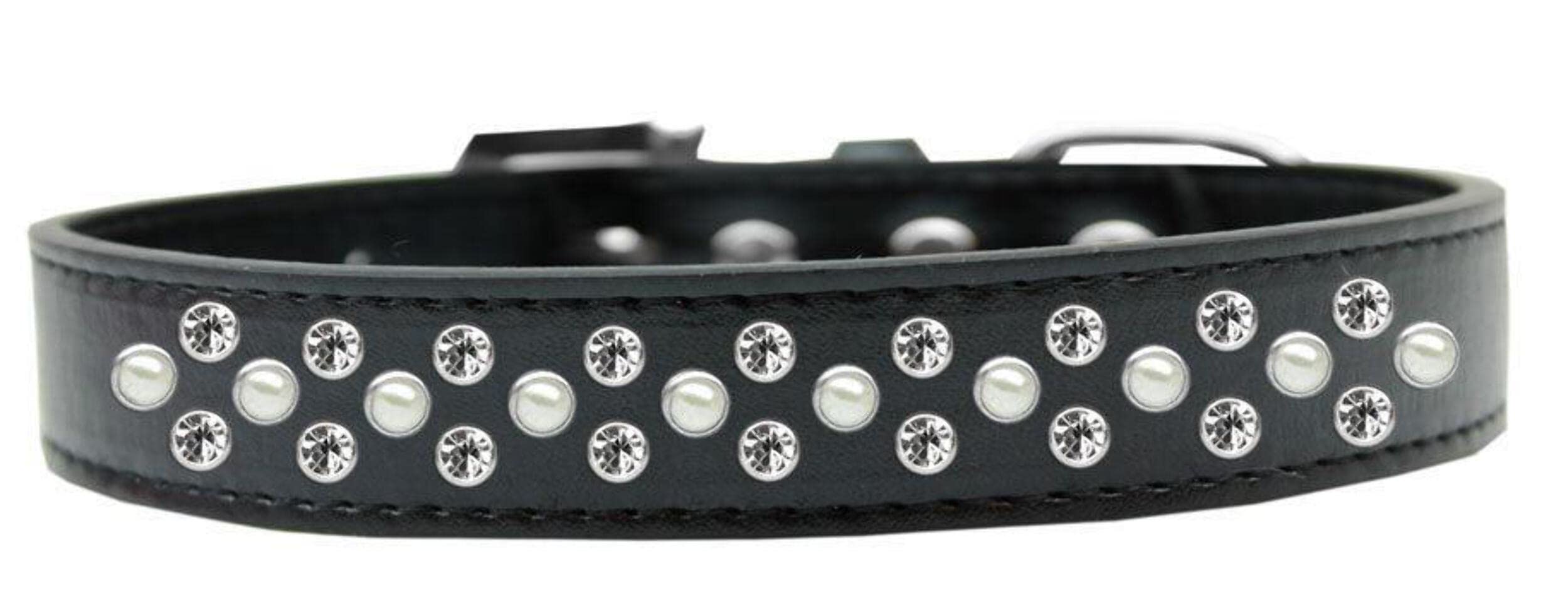 Mirage Pet Products Sprinkles Dog Collar with Pearl and Clear Crystals, Size 16, Lavender