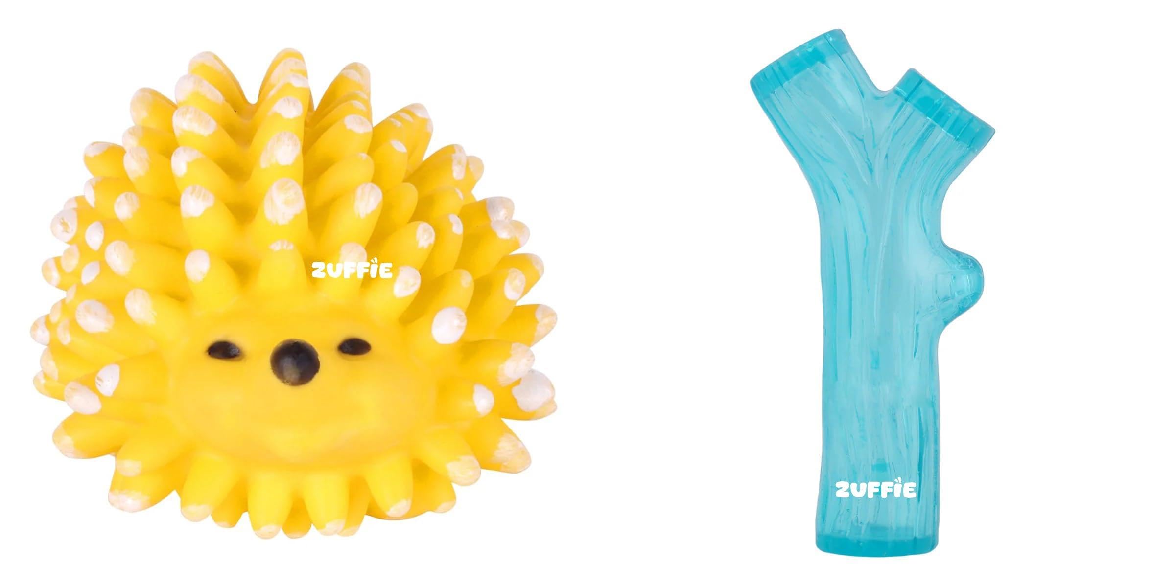 Zuffie Hedgehog Dog Toy And Branch Chew Toy  Durable Puppy Teething Aid | Combo Of 2