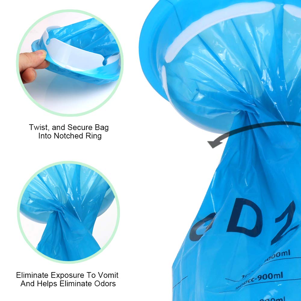 YgDZ Vomit Bags Disposable, 15 Pack Barf Bags Throw Up Emesis Bags Puke Nausea Bags for Travel Motion Sickness, car  Aircraft, K