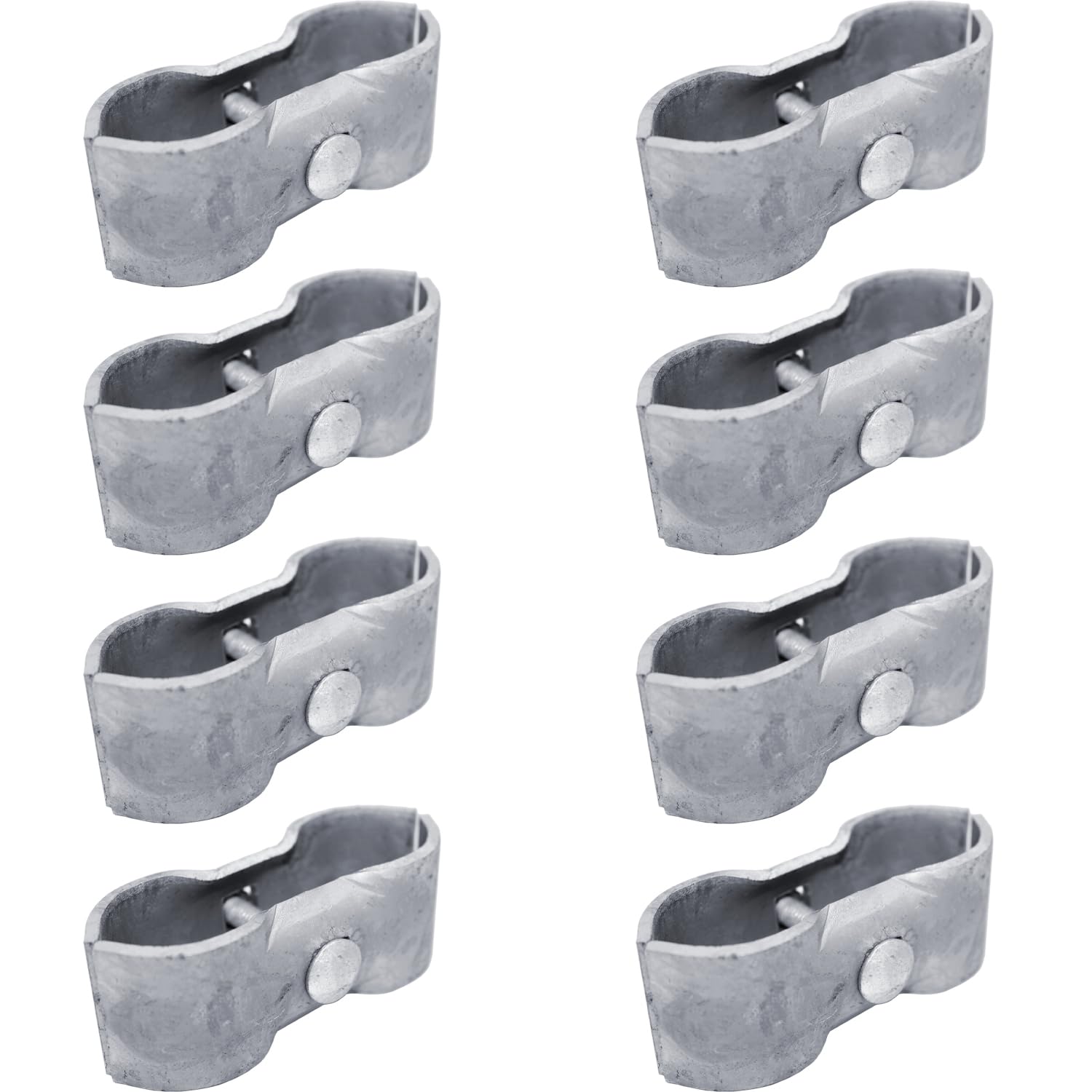 Chain Link Fence Panel Clamps ~ Kennel Clamps: (8 Set) For 1-3/8' Chain Link Fence Pipe Panel Frames. For Dog Kennels/Dog Runs, Or Temporary Chain Link Fence. Saddle Clamps.