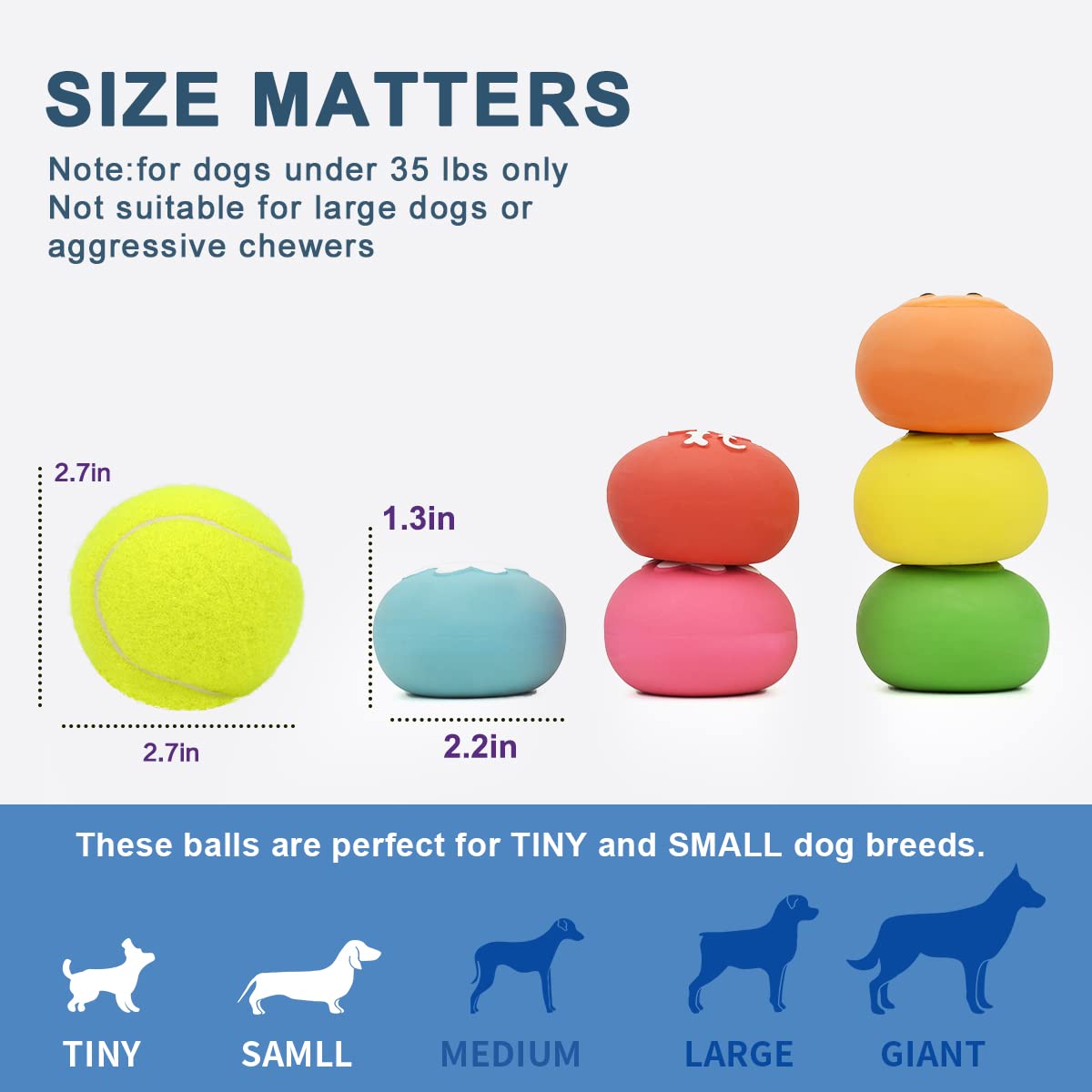 Pawdoer Squeaky Dog Toys - Soft Latex Rubber Squeaky Dog Ball For Small Dogs Puppies - Cute Bounce Dog Squeak Toys Balls With Funny Cute Face