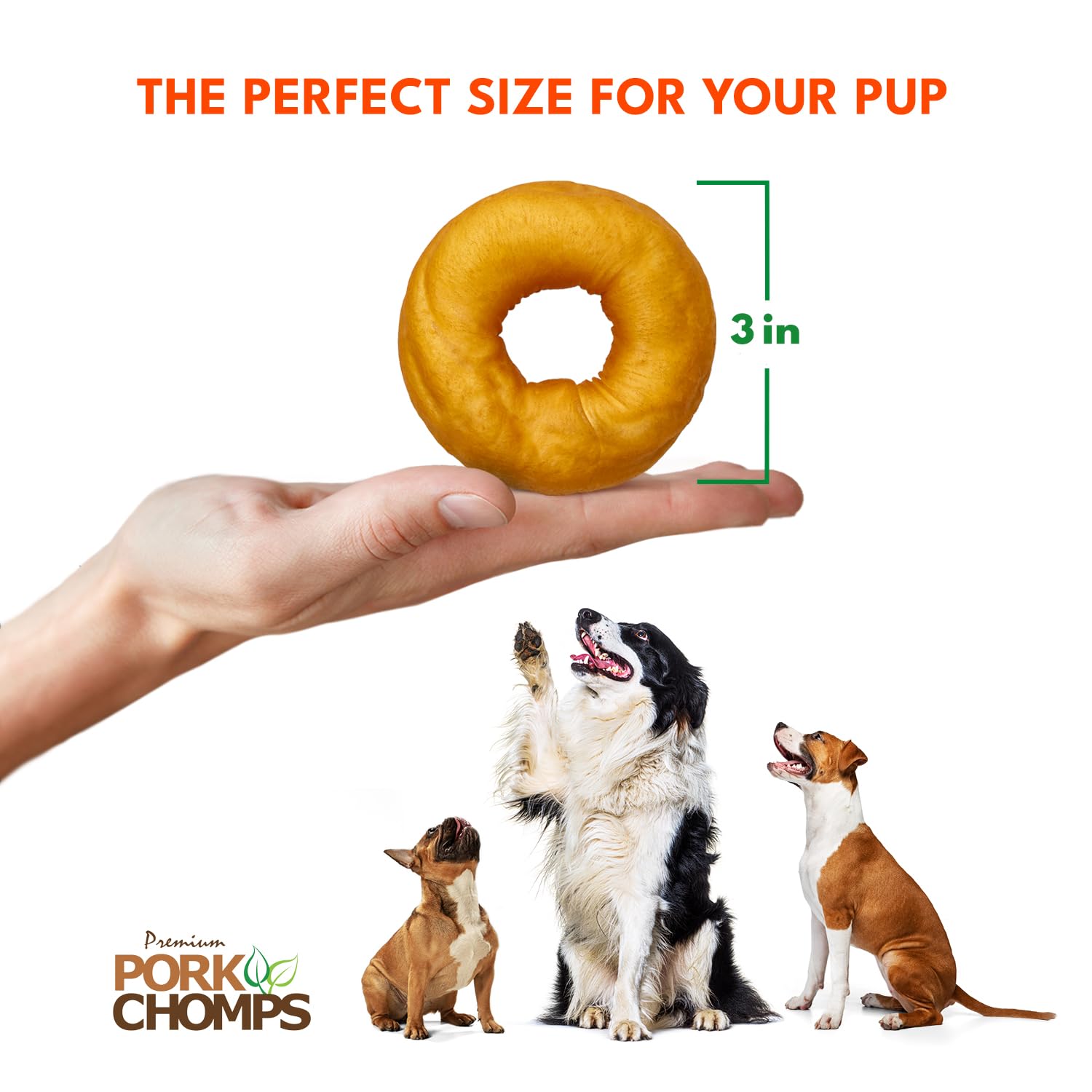 Pork Chomps Roasted Donuts 3 Dog Treat