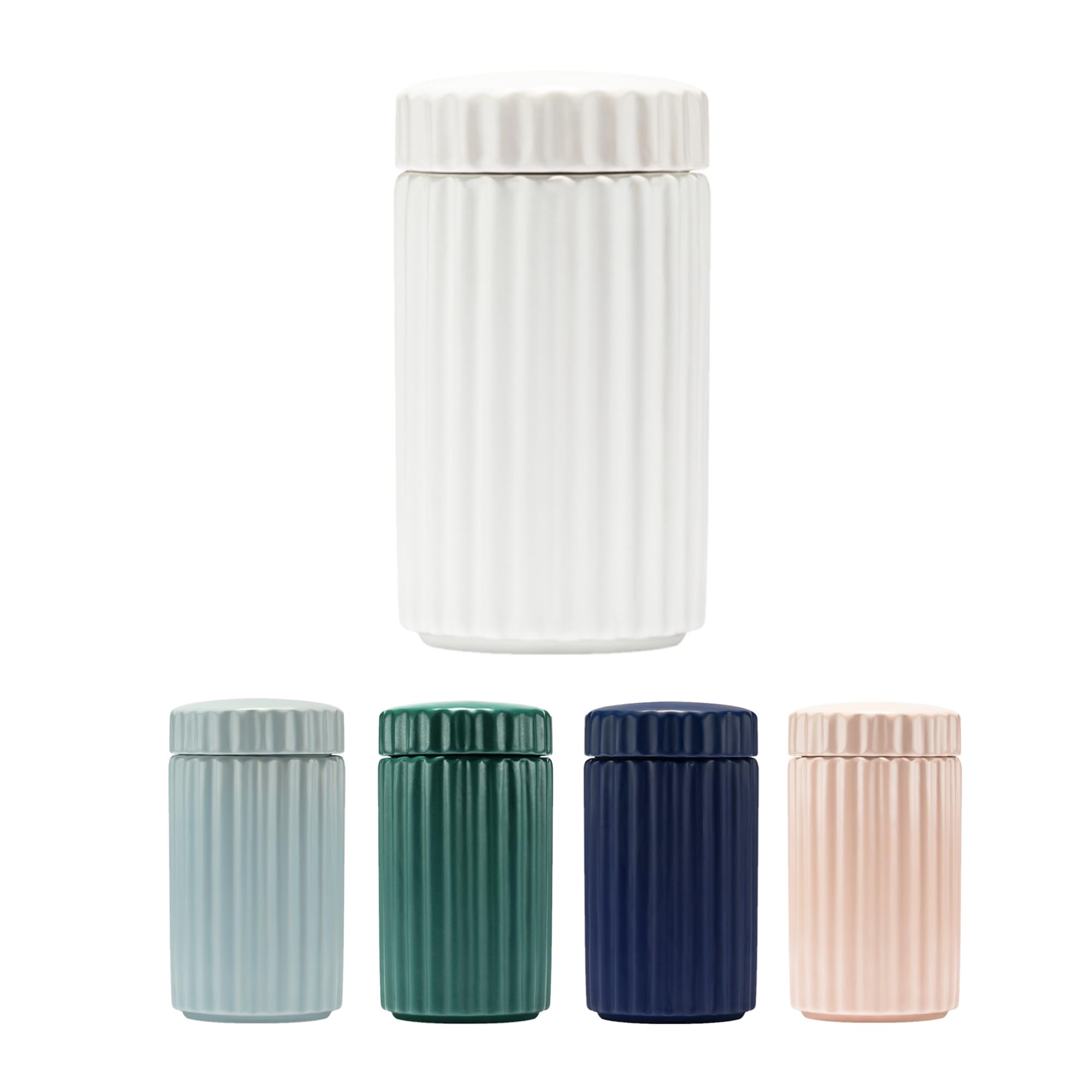 Waggo Ripple Ceramic Dog Treat Jar to Keep Dog Treats and Cookies Fresh - Matte Cookie Jar With Air Tight Lid For Your Modern Ki
