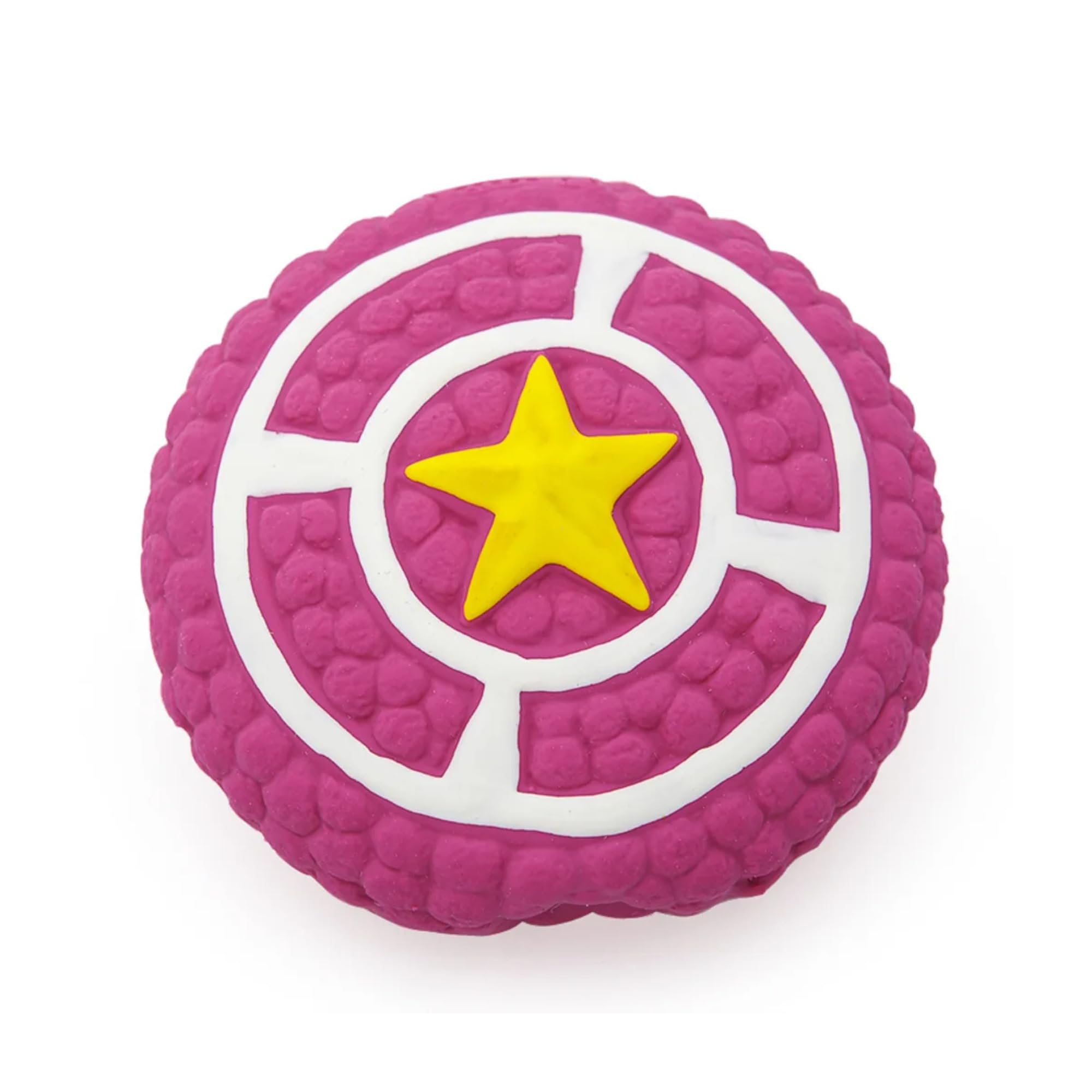 BohoBark Interactive Soft Latex Squeaky Chew Dog Toy  (Pink, 10cm) | Captain America Theme, Small to Medium Dogs & Puppies | Du