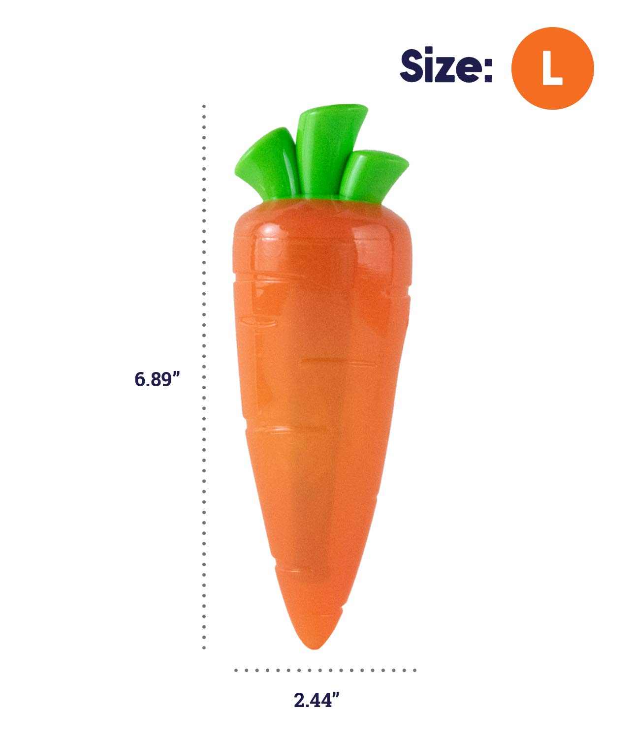 Petstages Crunch Veggies Carrot Dog Chew Toy, Large