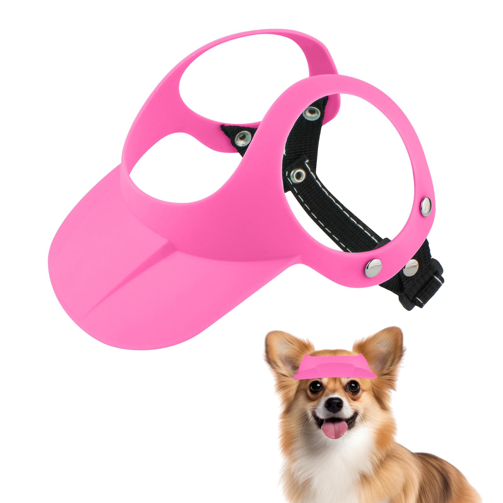 Billionchains Dog Hat For Small Breed Summer Cap With Ear Hole For Beach, Walking, Riding-Pink