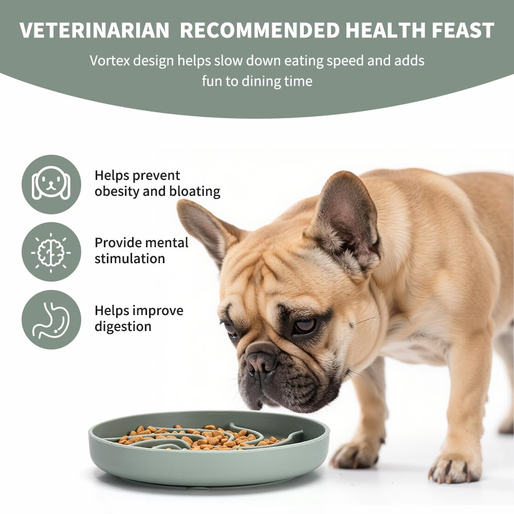 Silicone Slow Feeder Dog Bowls,Puzzle Dog Feeding Bowls with Suction Cups,Healthy Eating,Slow Feeding Anti Slip Design for Small
